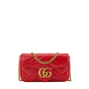 GUCCI - Sac à bandoulière Marmont Mini Gucci en cuir rouge