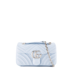GUCCI - Sac a bandoulière Marmont small Gucci en cuir bleu