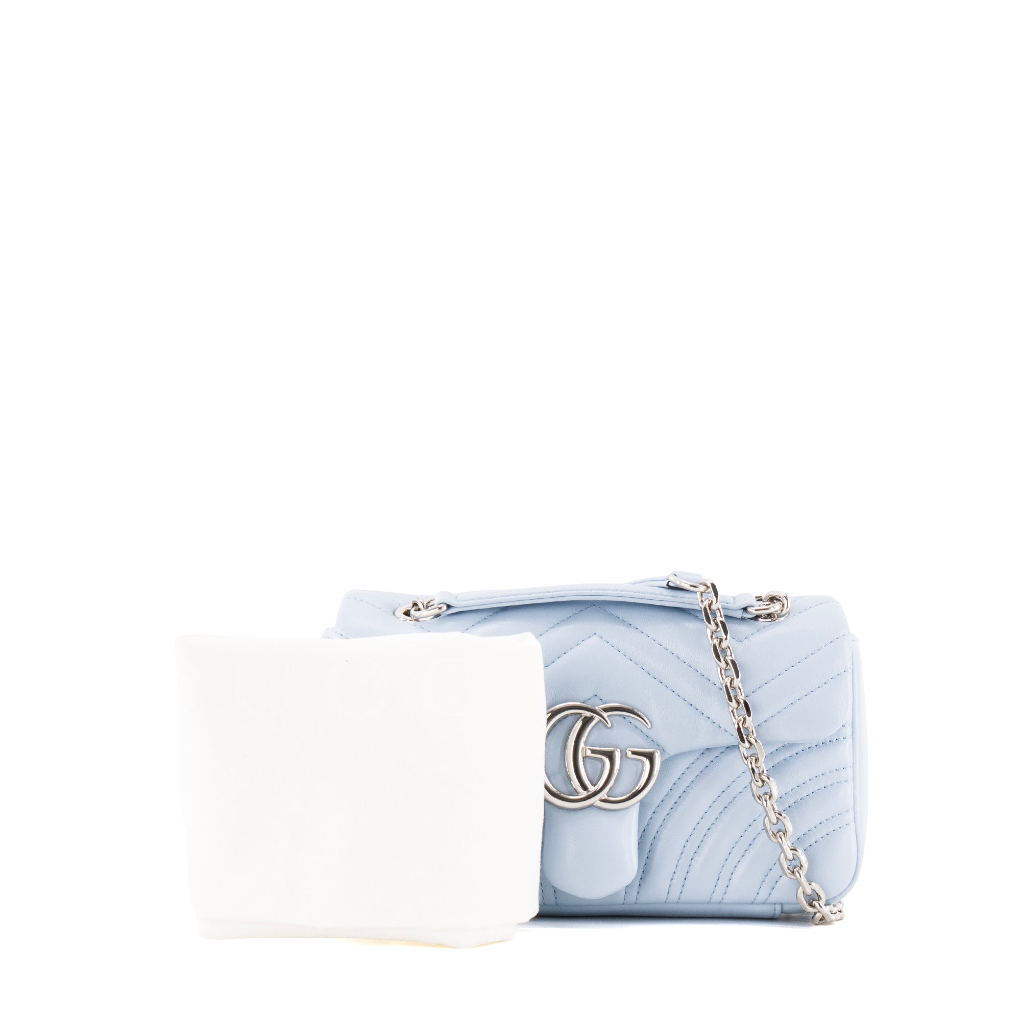 GUCCI - Sac a bandoulière Marmont small Gucci en cuir bleu