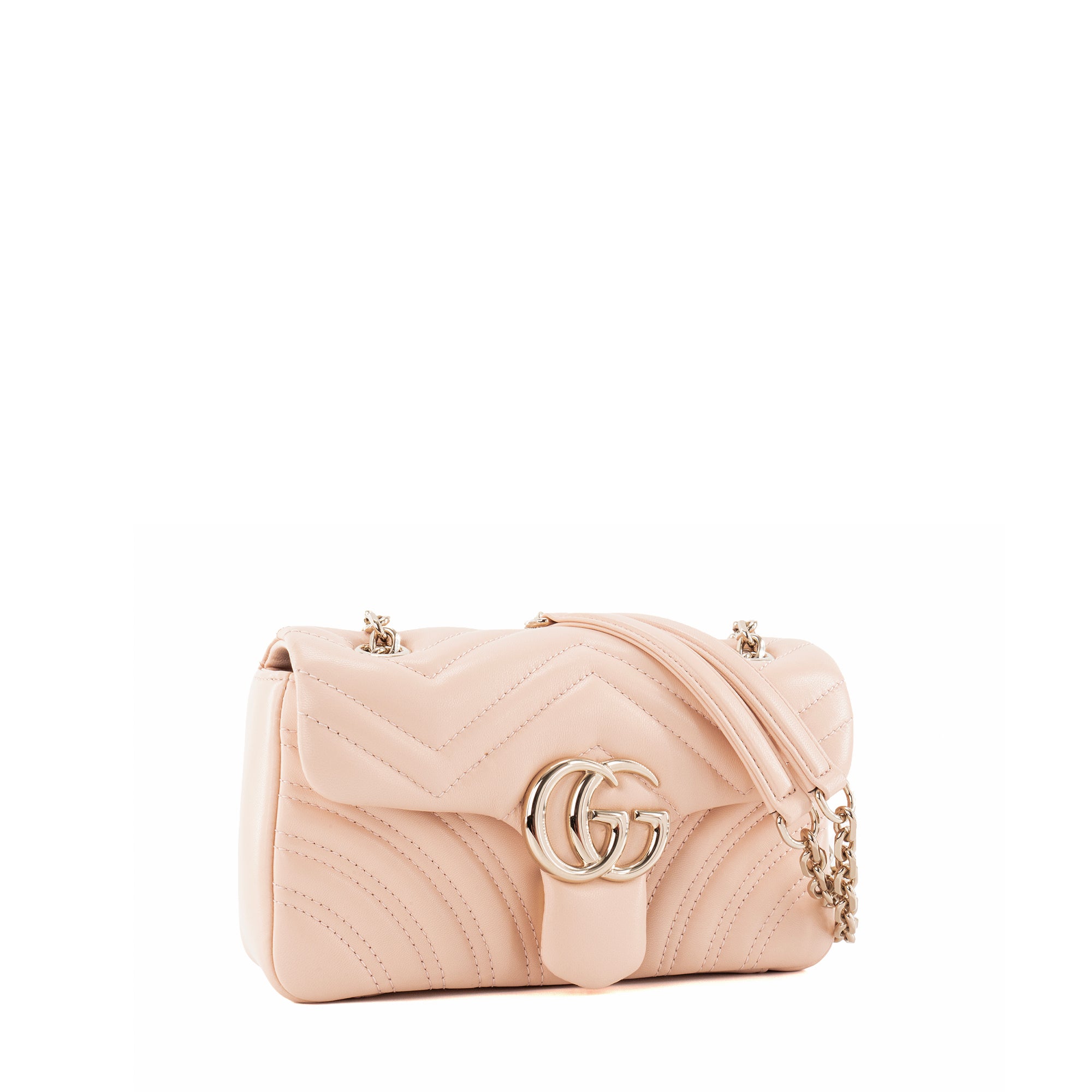 GUCCI - Sac à bandoulière Marmont small Gucci en cuir lisse rose