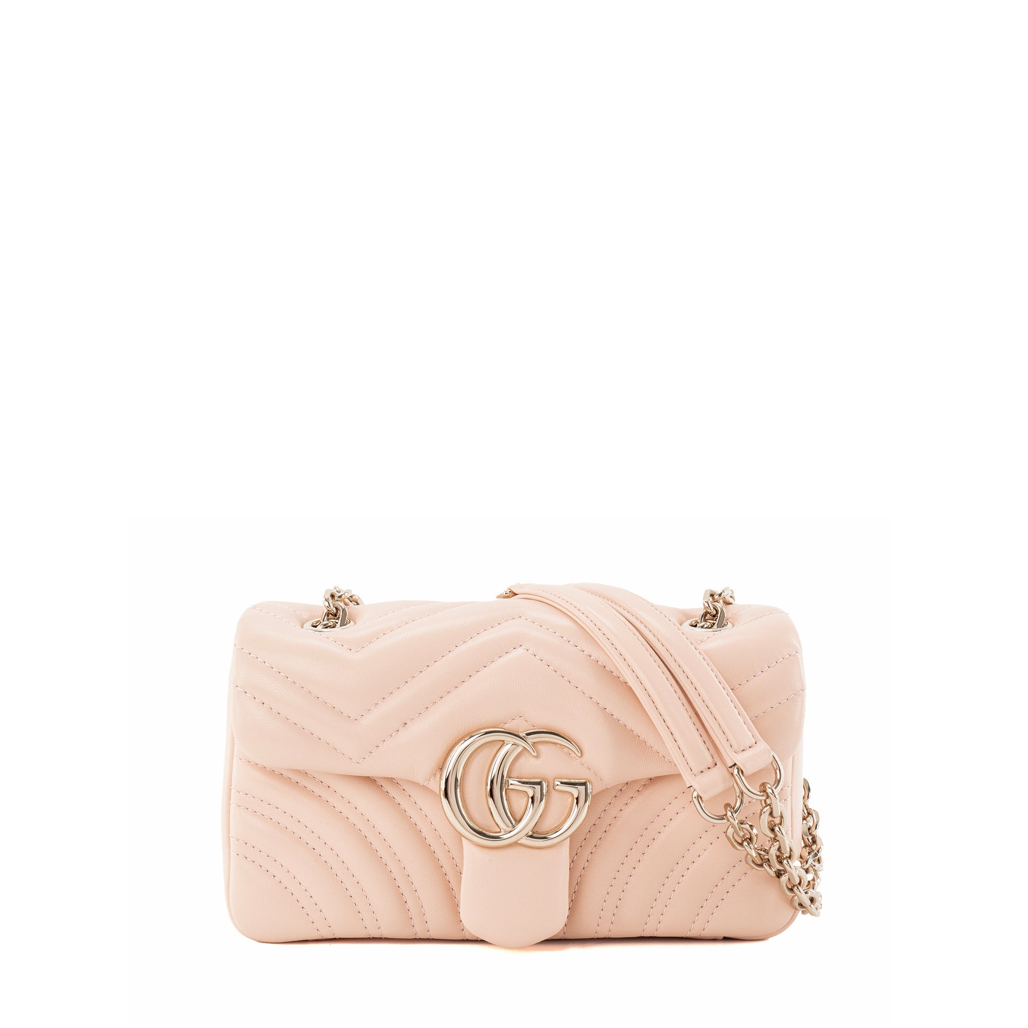 GUCCI - Sac à bandoulière Marmont small Gucci en cuir lisse rose