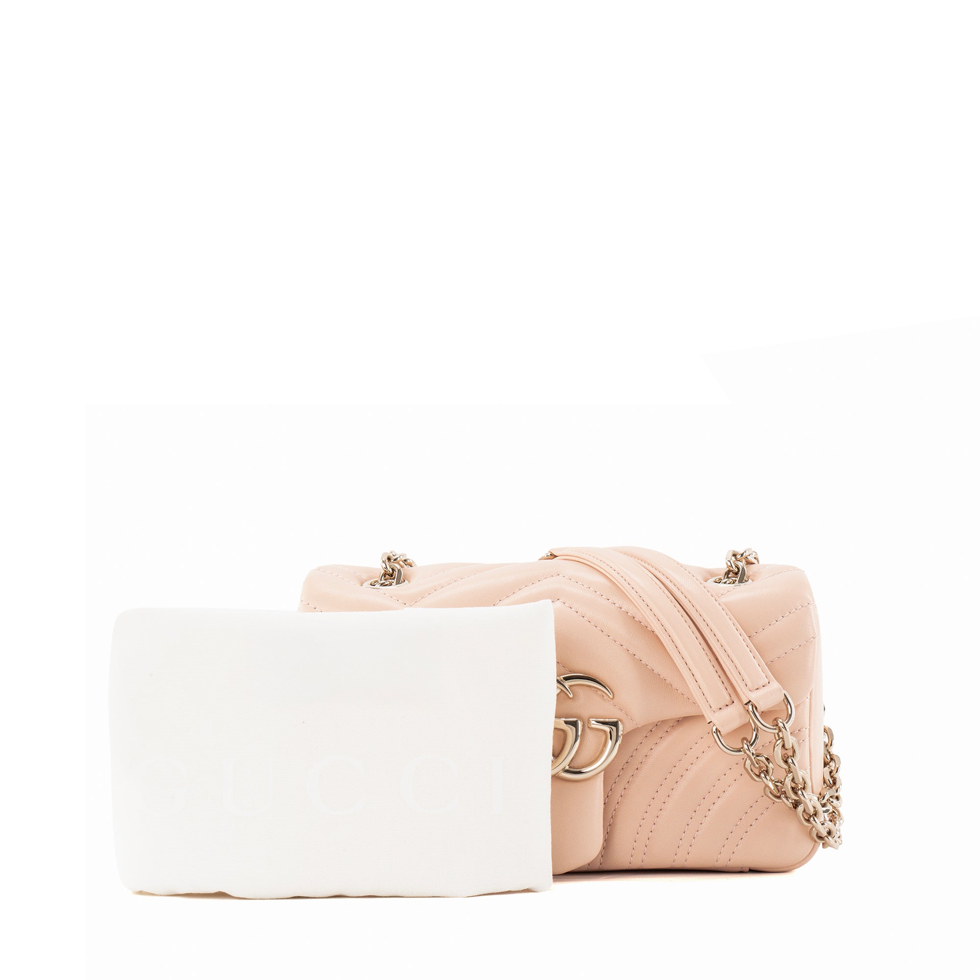 GUCCI - Sac à bandoulière Marmont small Gucci en cuir lisse rose