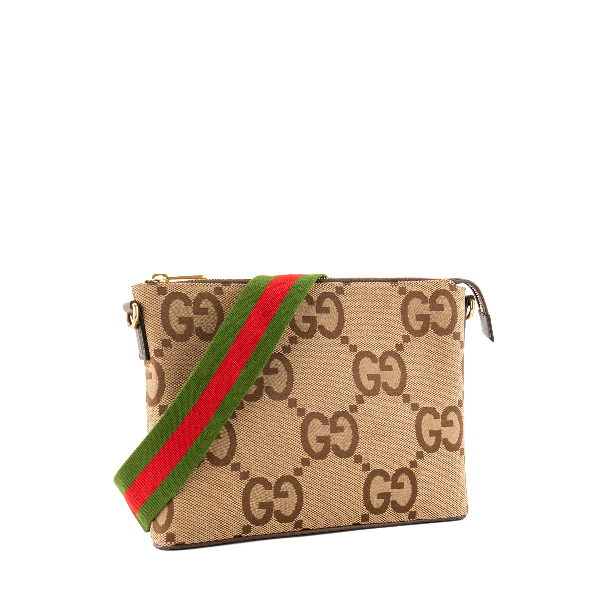 GUCCI - Sac à bandoulière Messager Jumbo GG Gucci en toile monogrammée marron