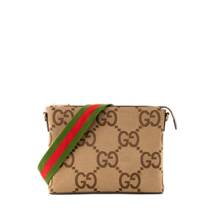 GUCCI - Sac à bandoulière Messager Jumbo GG Gucci en toile monogrammée marron