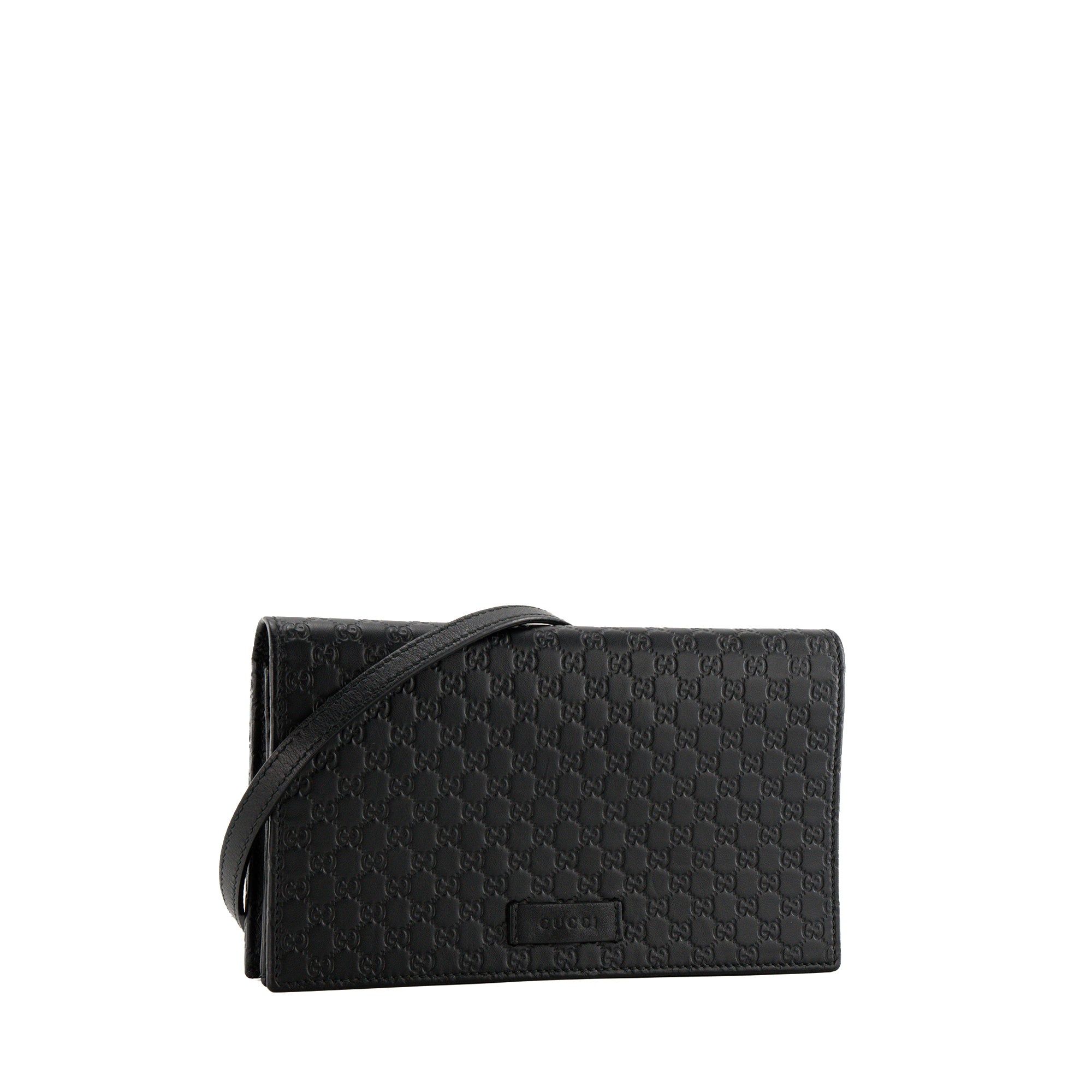 GUCCI - Sac à bandoulière Microguccissima GG Gucci en cuir embossé noir