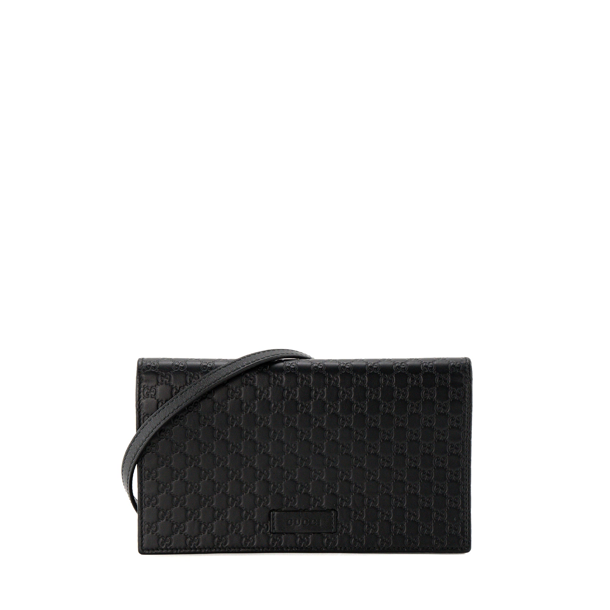 GUCCI - Sac à bandoulière Microguccissima GG Gucci en cuir embossé noir