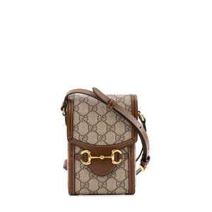 GUCCI - Sac à bandoulière Mini Horsebit 1955 Gucci en toile enduite monogrammée