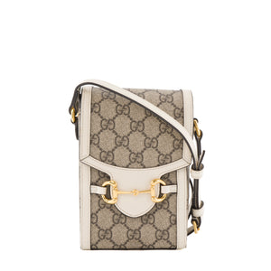 GUCCI - Sac à bandoulière Mini Horsebit 1955 Gucci en toile enduite monogrammée