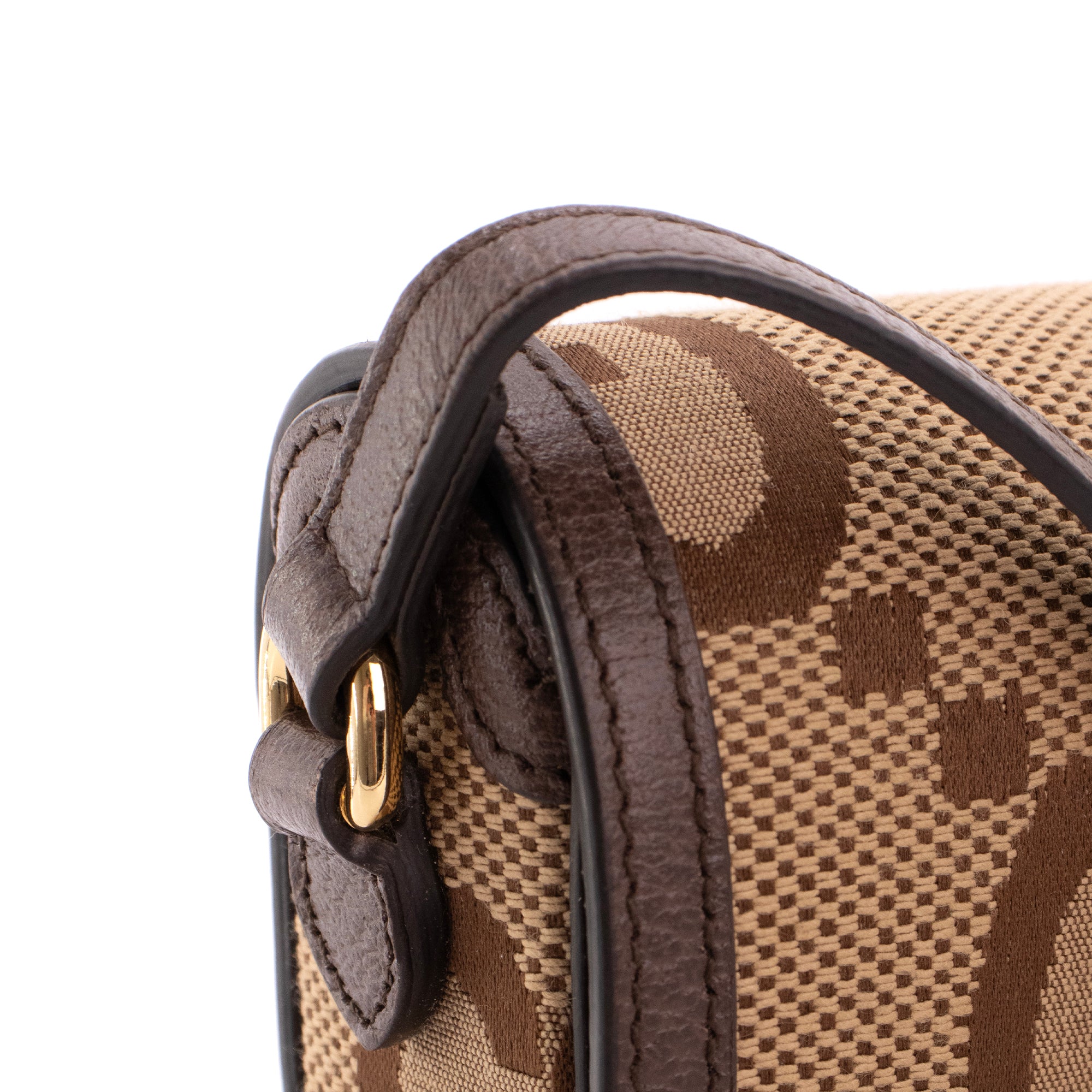 GUCCI - Sac à bandoulière Mini Horsebit 1955 Gucci en toile GG Jumbo marron