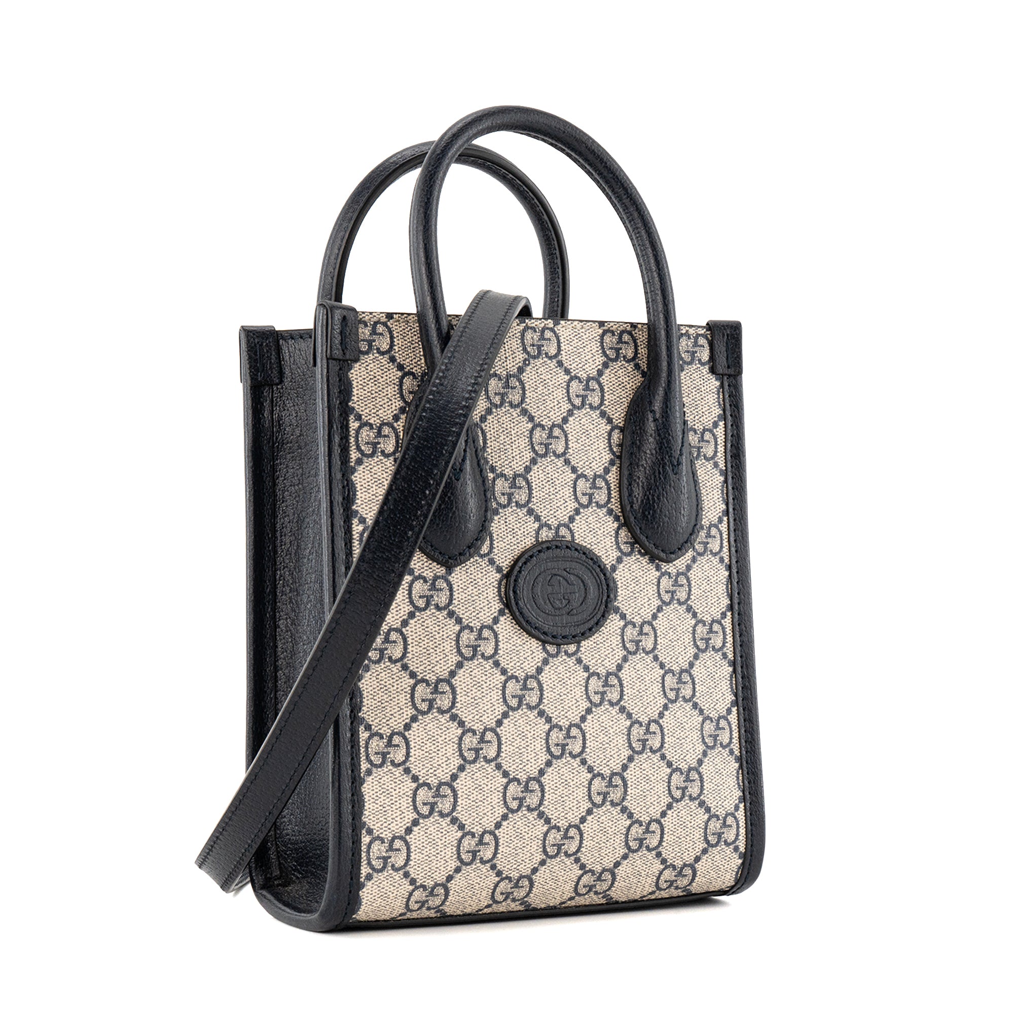 GUCCI - Sac à bandoulière Ophidia GG Suprem Gucci en toile monogrammée bleu marine