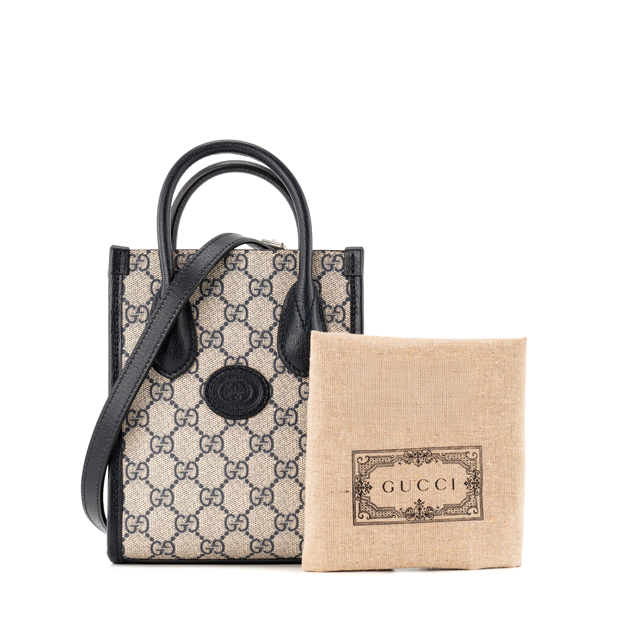 GUCCI - Sac à bandoulière Ophidia GG Suprem Gucci en toile monogrammée bleu marine