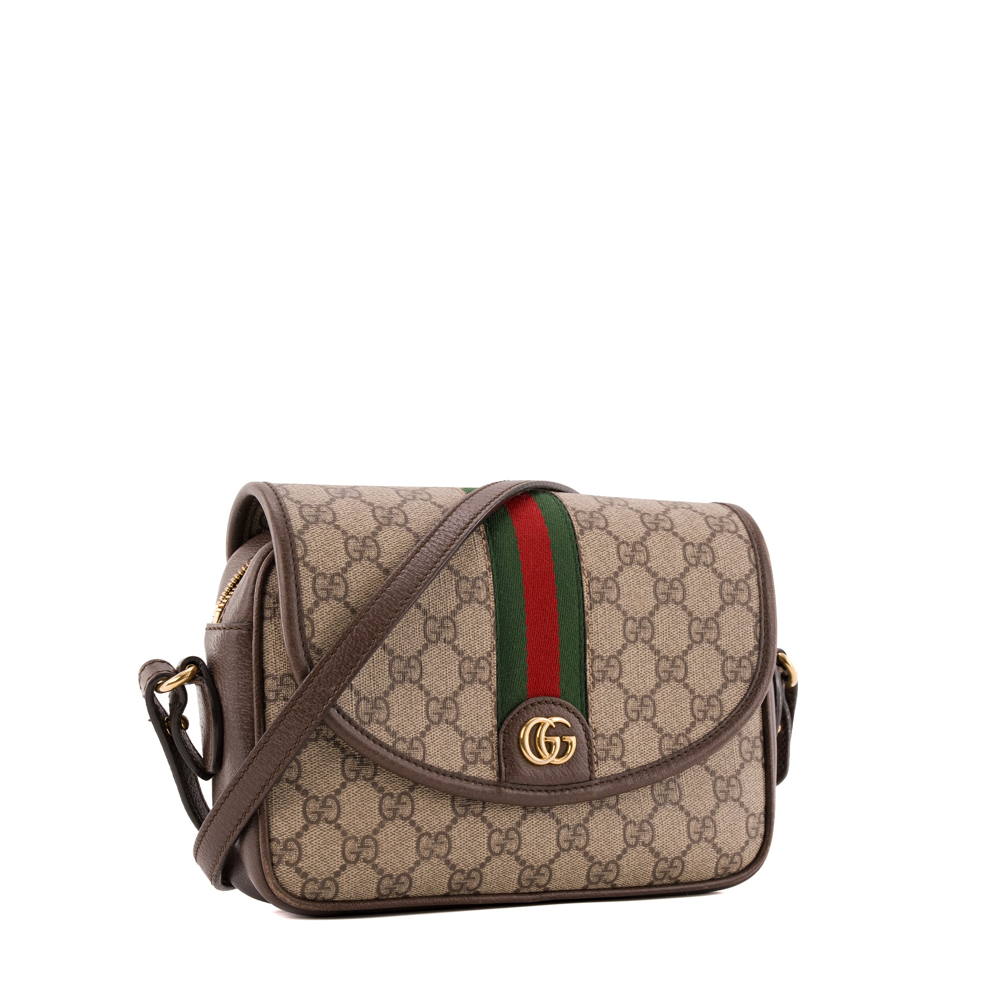 GUCCI - Sac à bandoulière Ophidia Gucci en toile enduite monogrammée et cuir marron