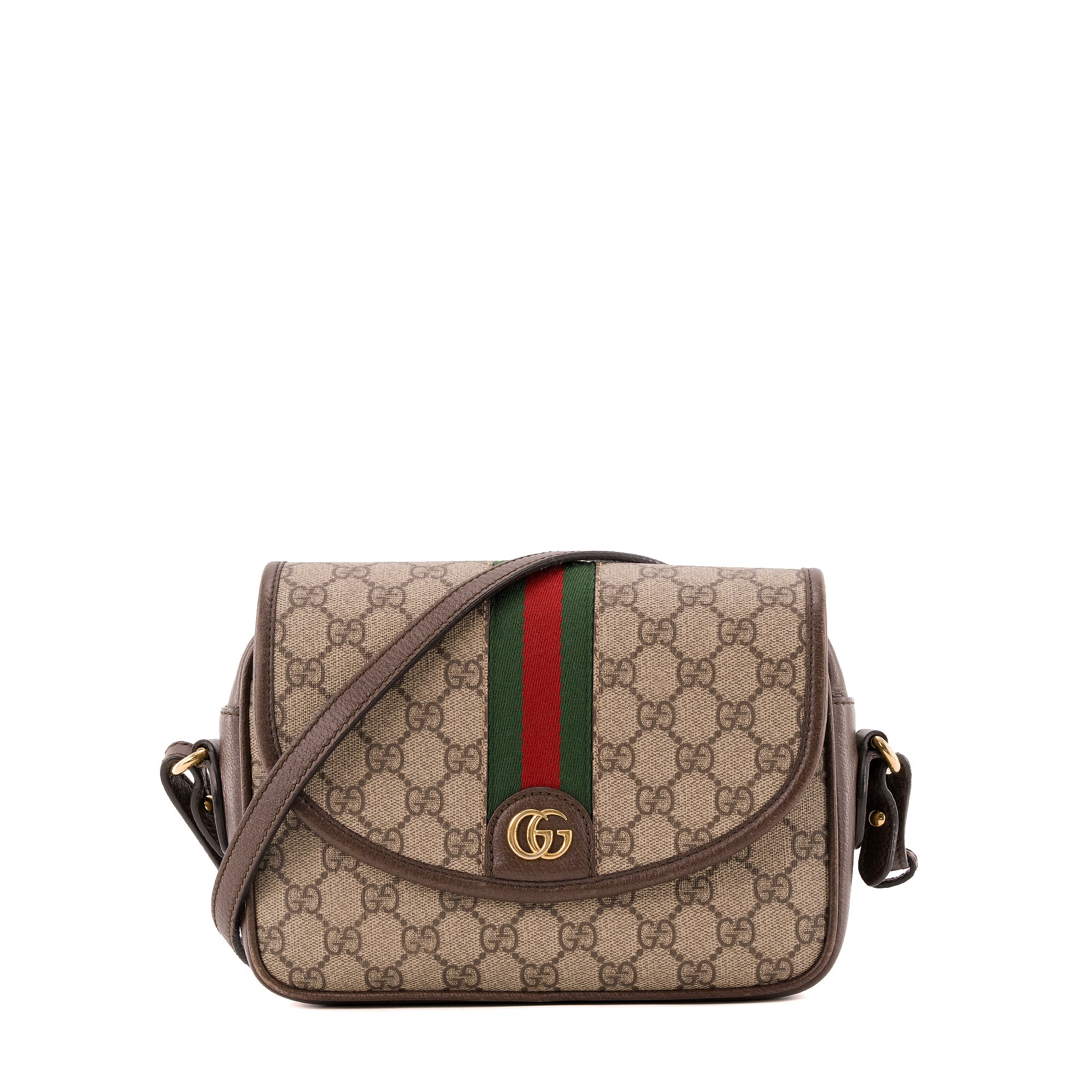GUCCI - Sac à bandoulière Ophidia Gucci en toile enduite monogrammée et cuir marron