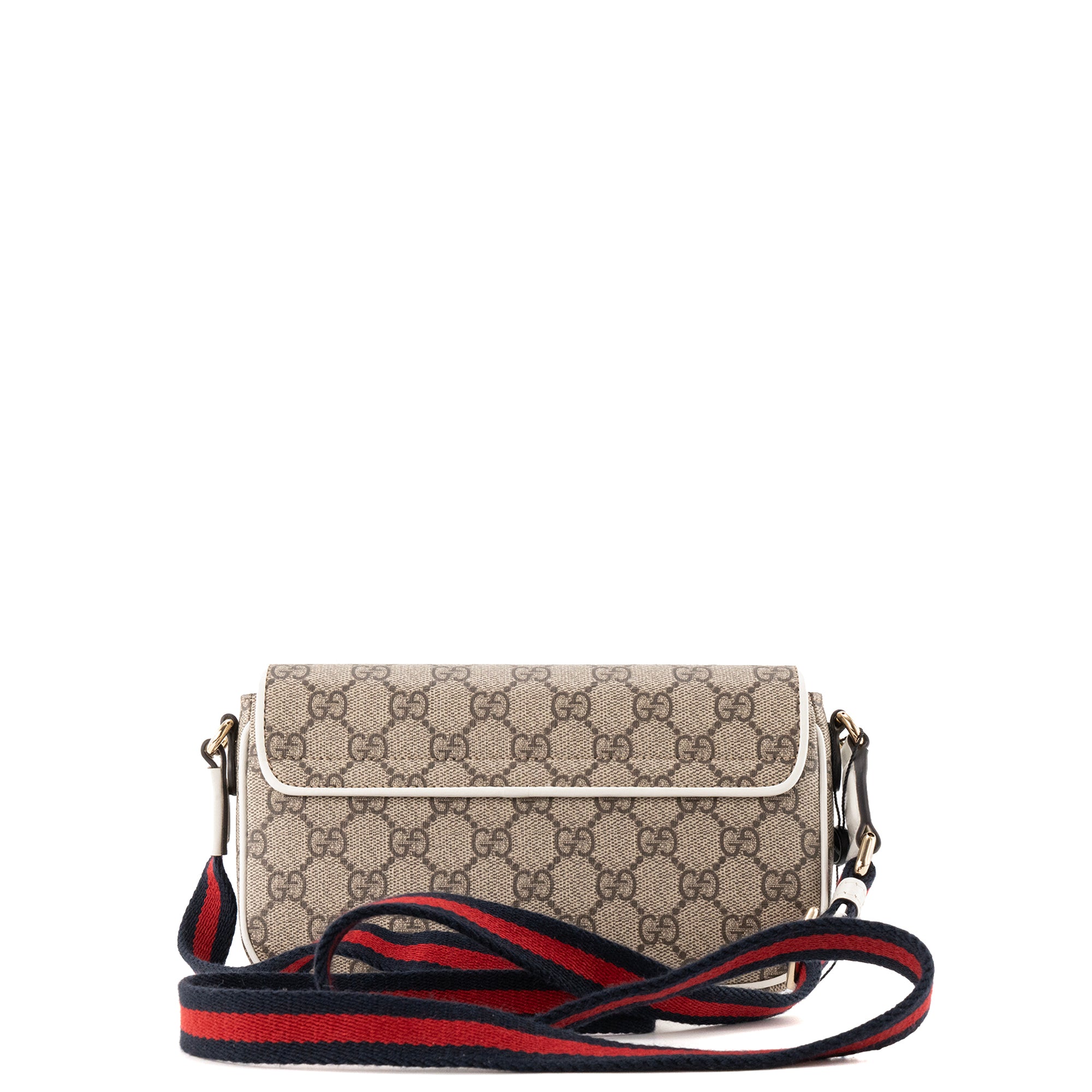 GUCCI - Sac à bandoulière Super GG Mini Marmont Gucci en toile enduite marron