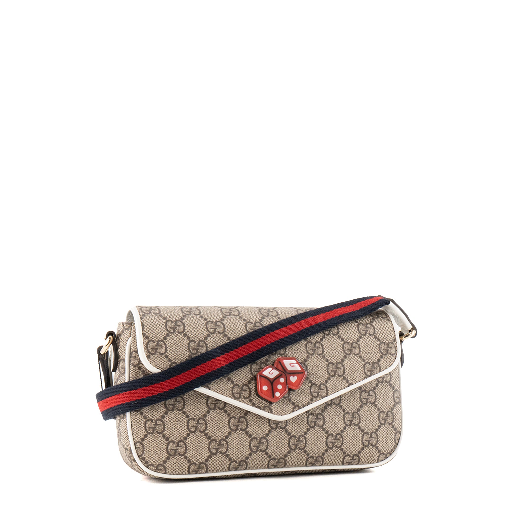 GUCCI - Sac à bandoulière Super GG Mini Marmont Gucci en toile enduite marron