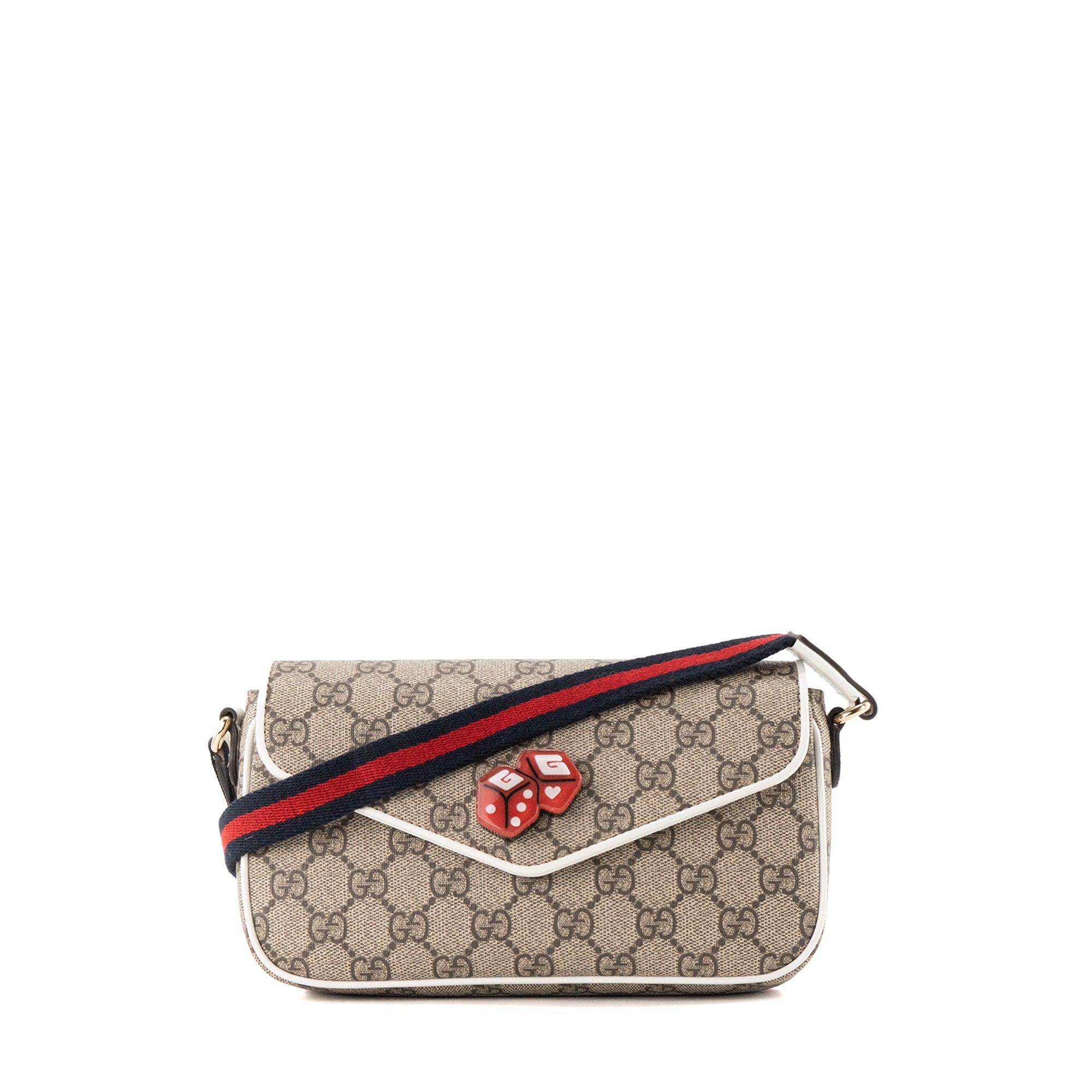 GUCCI - Sac à bandoulière Super GG Mini Marmont Gucci en toile enduite marron