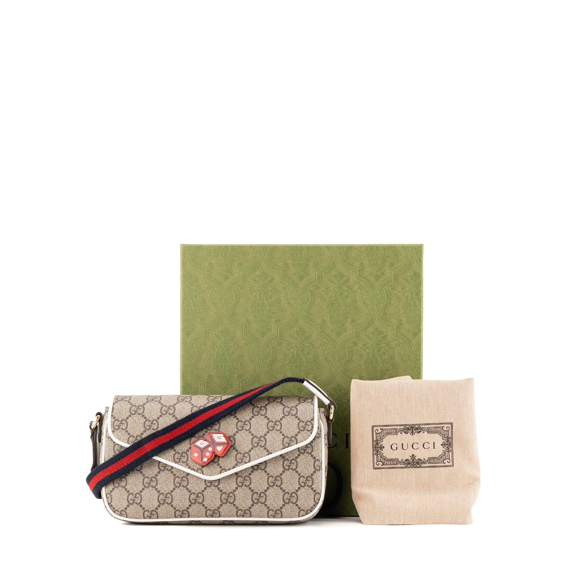 GUCCI - Sac à bandoulière Super GG Mini Marmont Gucci en toile enduite marron