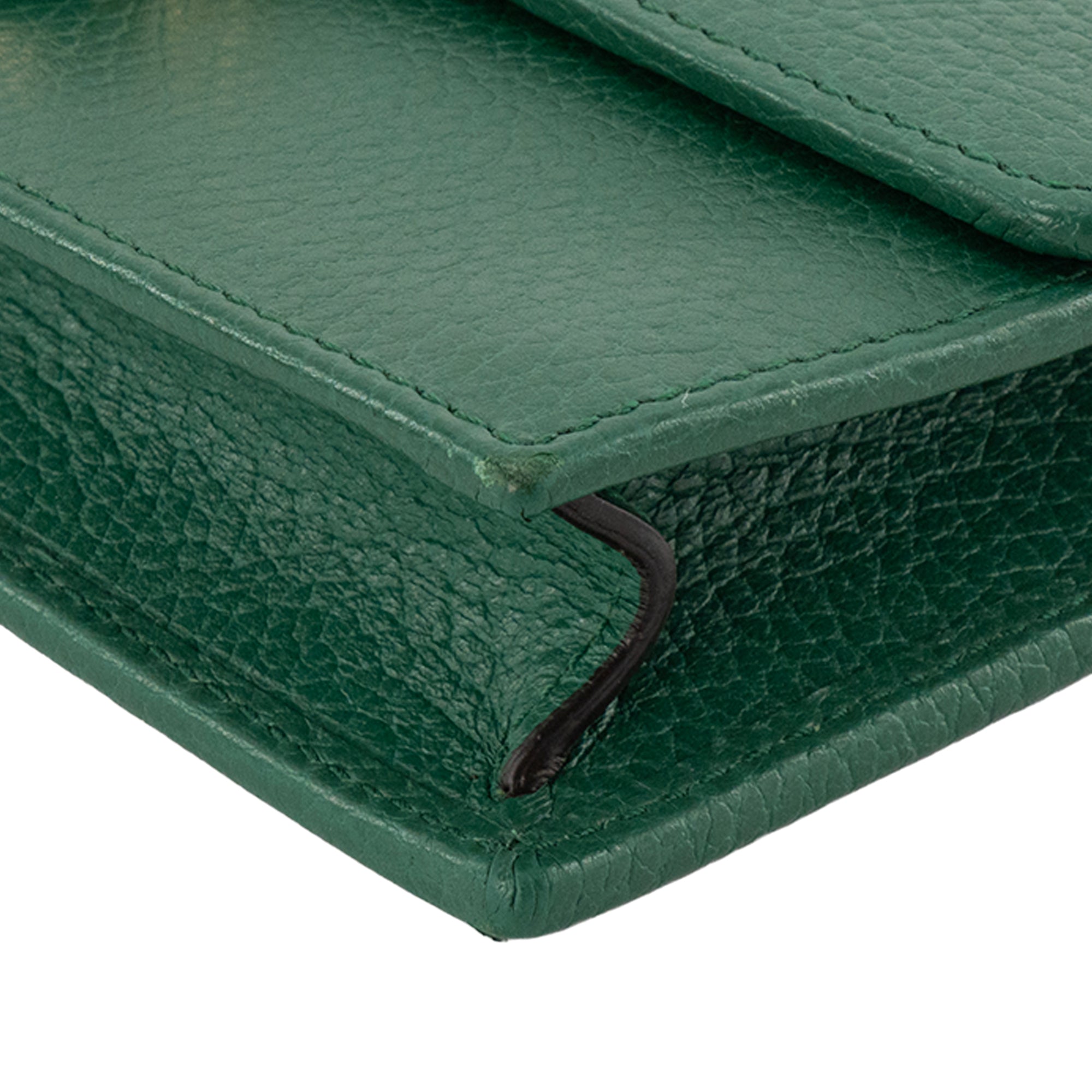 GUCCI - Sac à bandoulière Wallet On Chain Gucci en cuir grainé vert