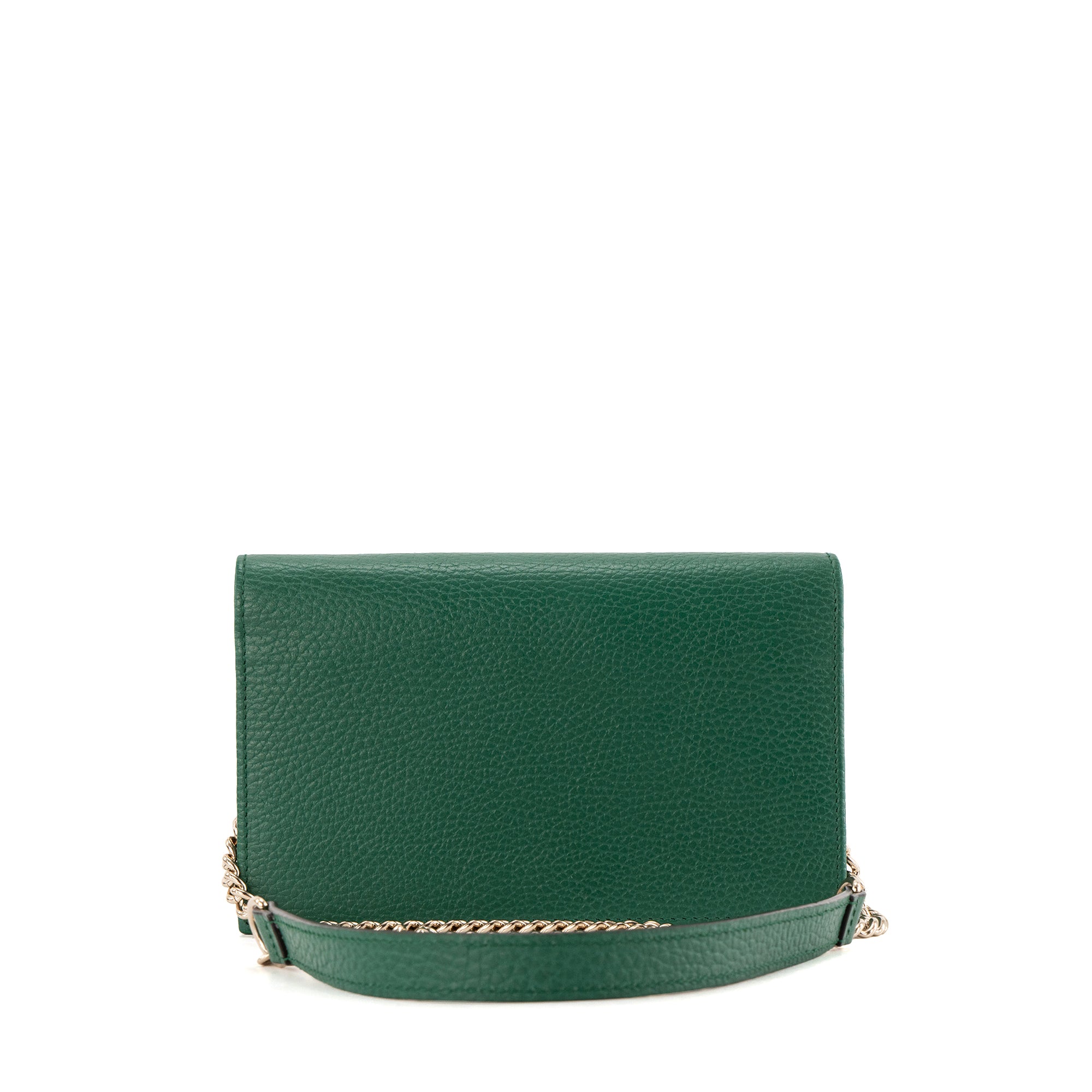 GUCCI - Sac à bandoulière Wallet On Chain Gucci en cuir grainé vert