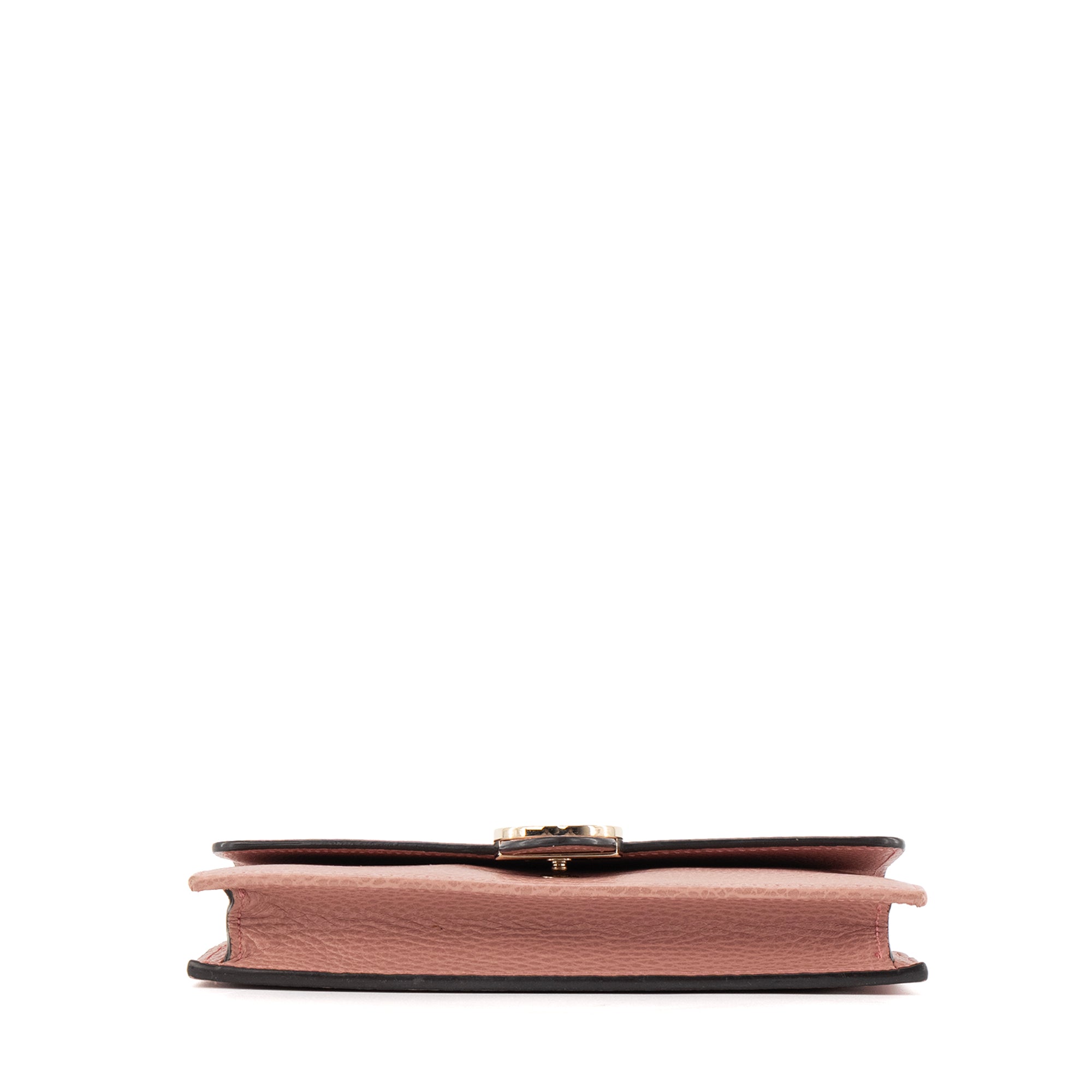GUCCI - Sac à bandoulière wallet on chain Interlocking Gucci en cuir grainé rose