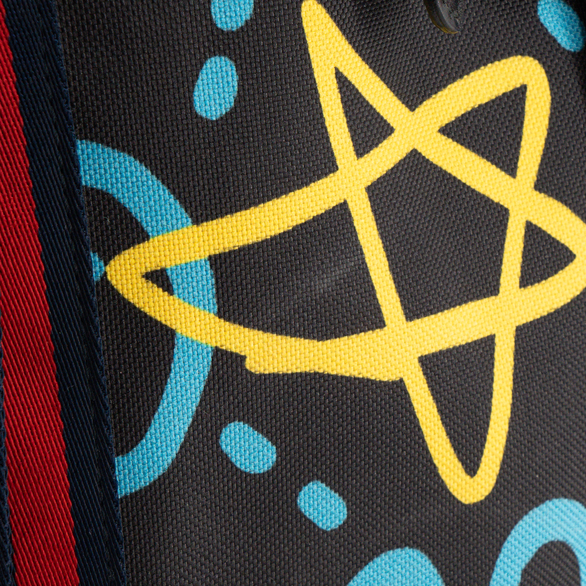 GUCCI - Sac à dos Ghost Gucci en toile noire à motif graffiti bleu et jaune édition limitée