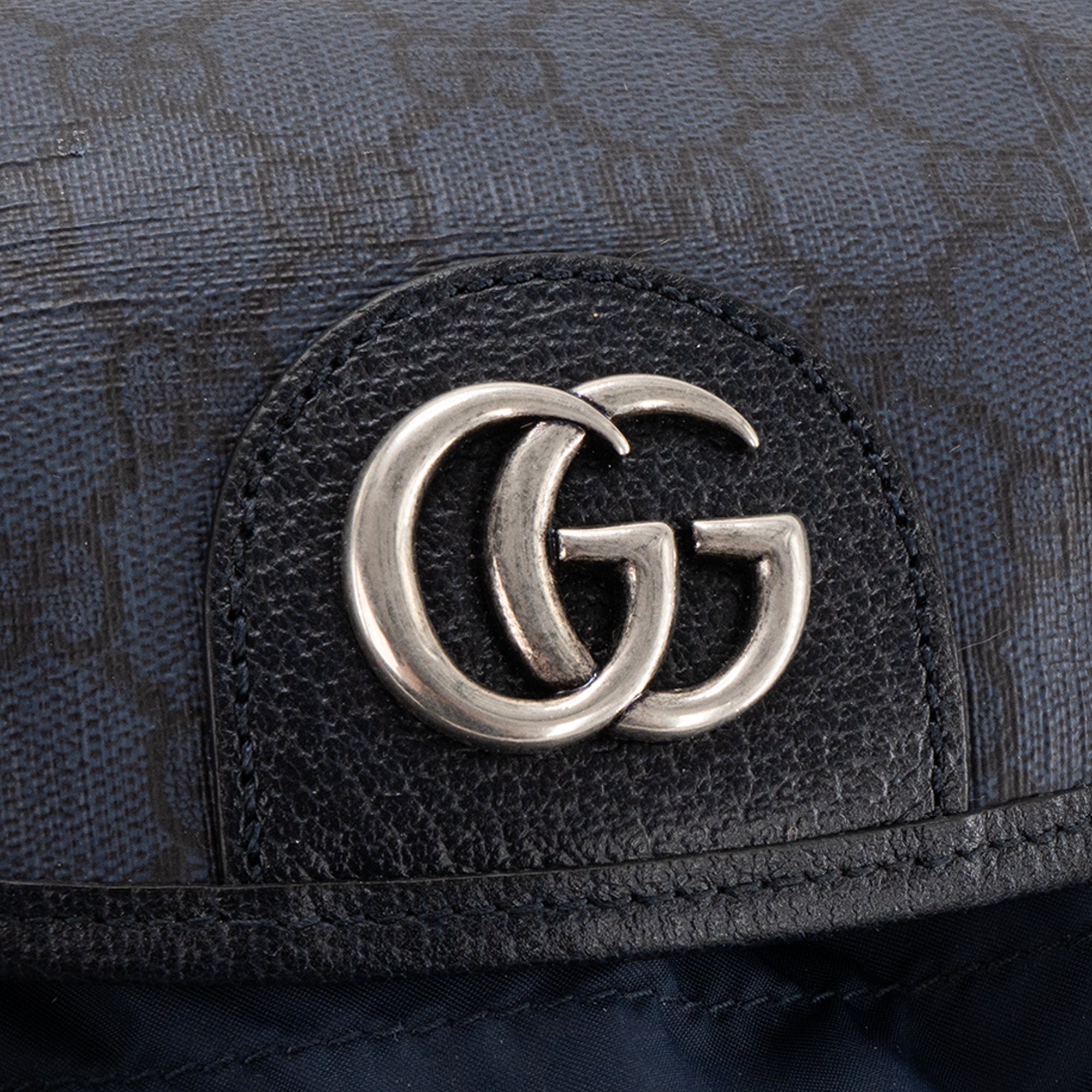GUCCI - Sac à dos Ophidia Gucci en toile enduite monogrammée bleu marine