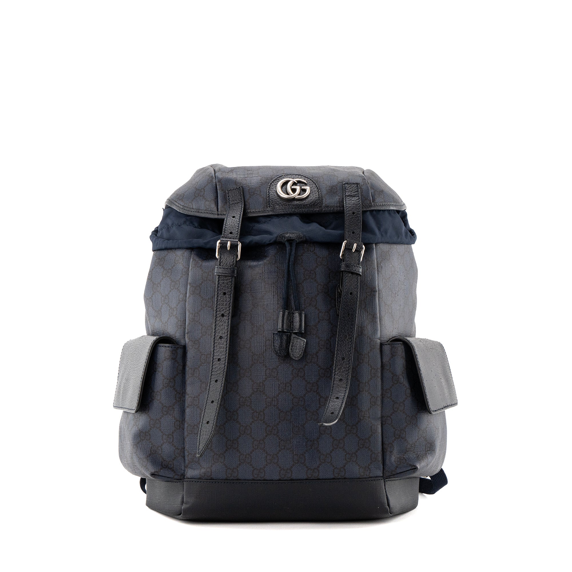 GUCCI - Sac à dos Ophidia Gucci en toile enduite monogrammée bleu marine
