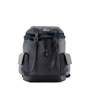 GUCCI - Sac à dos Ophidia Gucci en toile enduite monogrammée bleu marine