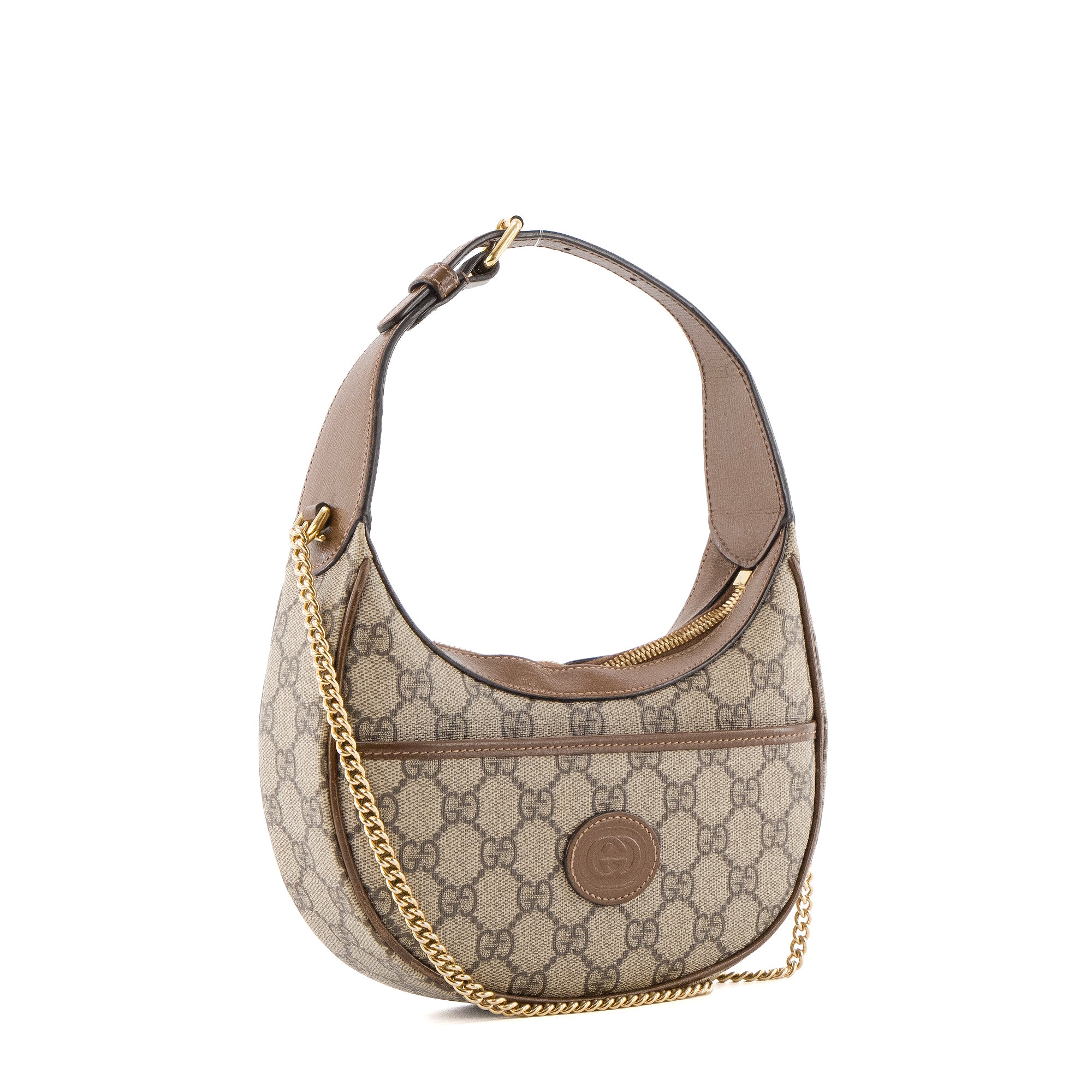 GUCCI - Sac à bandoulière Demi Lune Gucci en toile enduite monogrammée