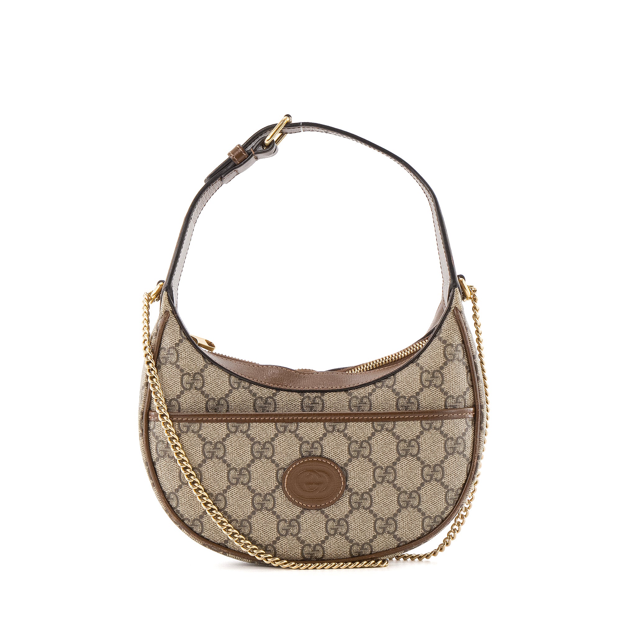 GUCCI - Sac à bandoulière Demi Lune Gucci en toile enduite monogrammée