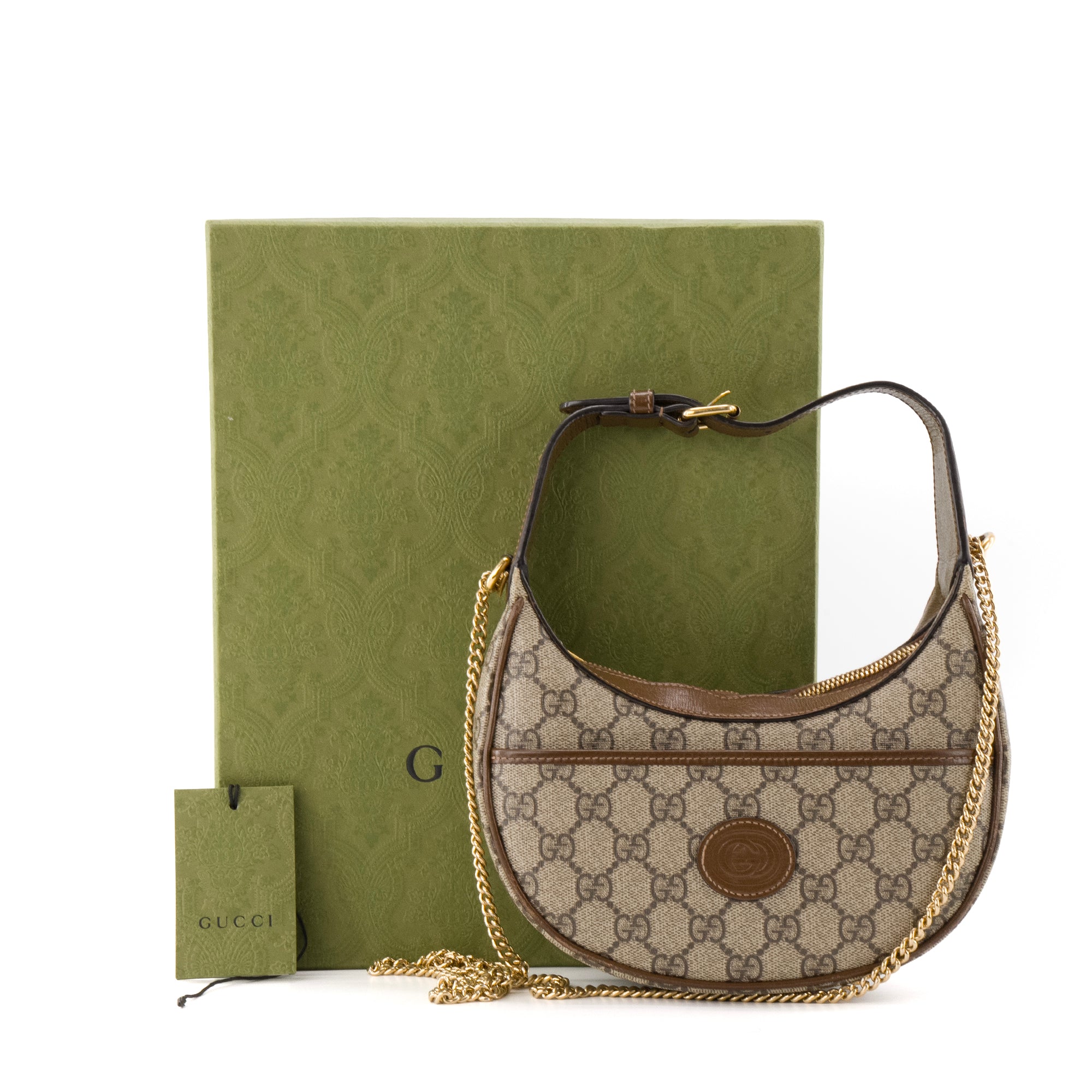 GUCCI - Sac à bandoulière Demi Lune Gucci en toile enduite monogrammée