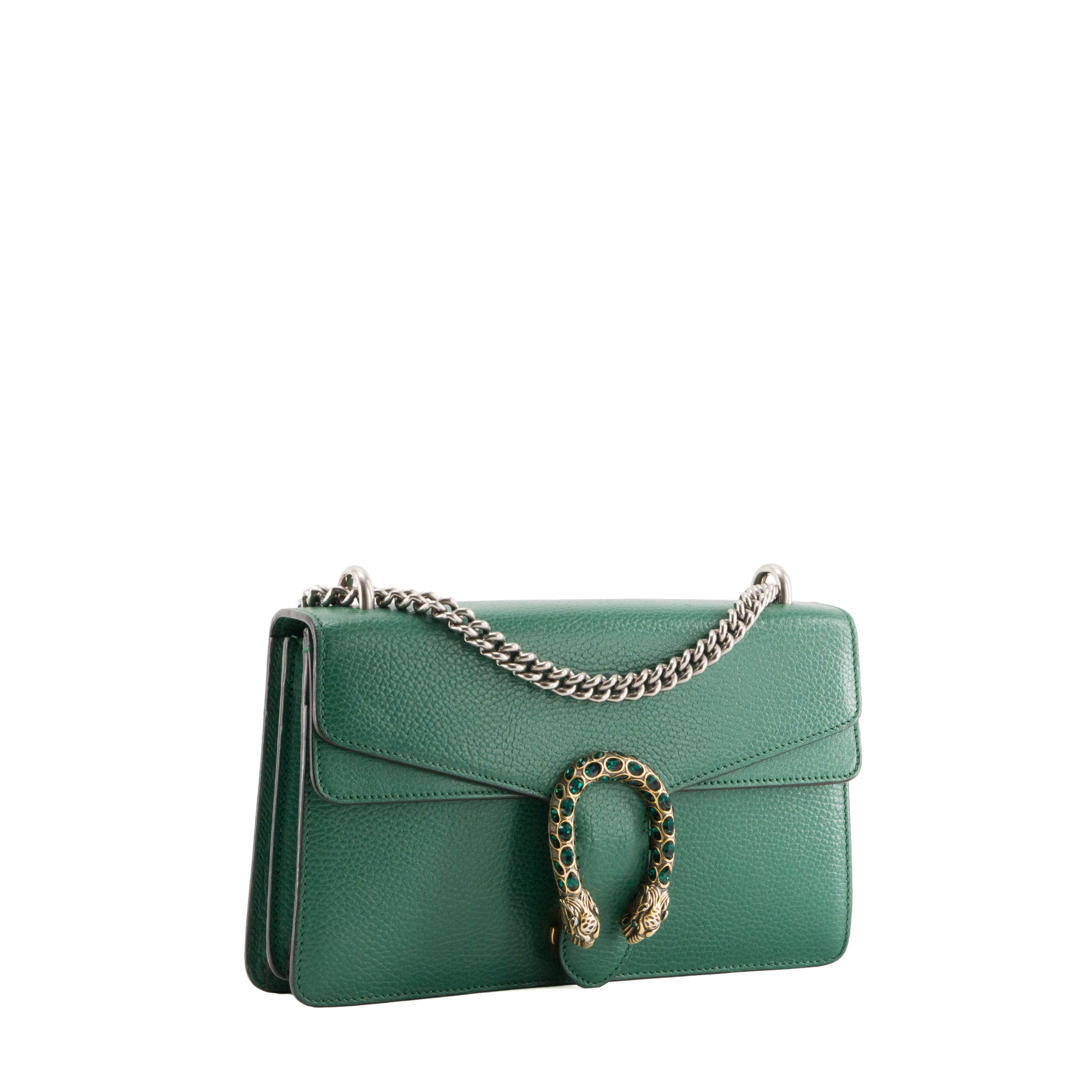 GUCCI - Sac à épaule Dionysus Gucci en cuir grainé vert émeraude