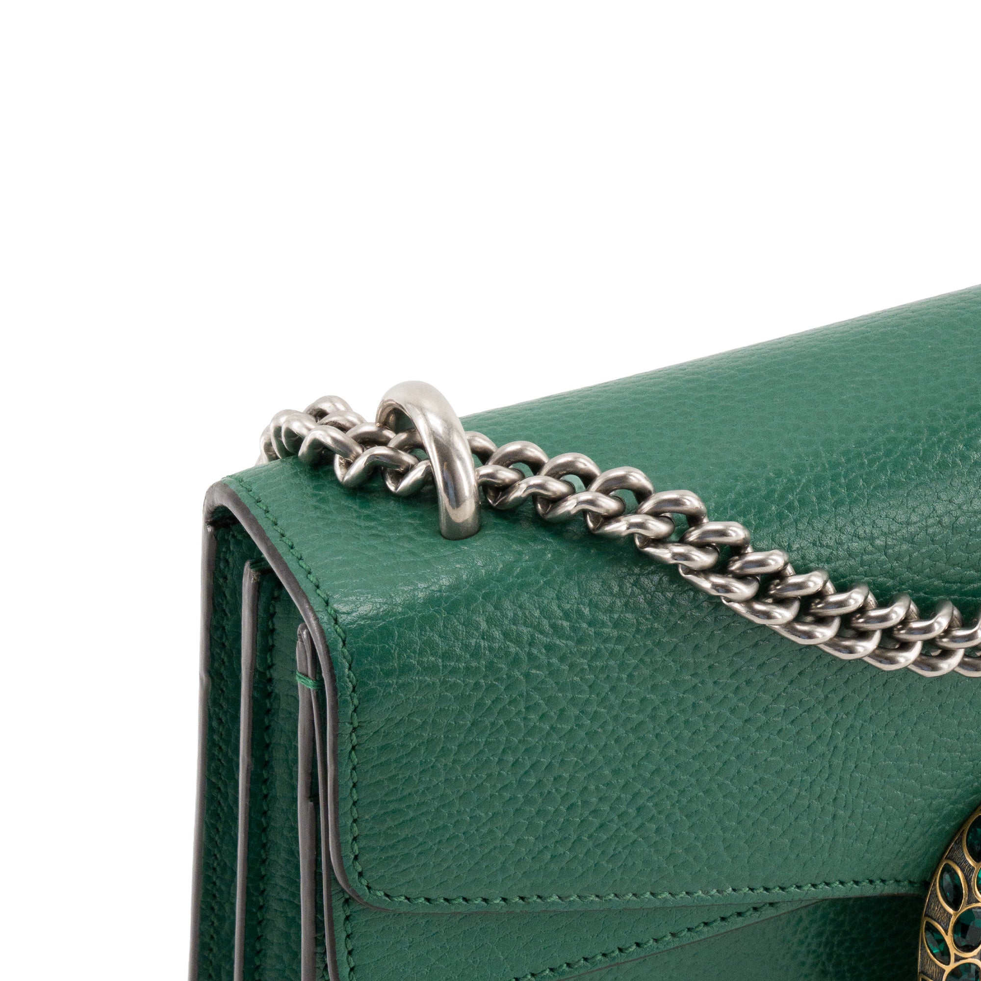 GUCCI - Sac à épaule Dionysus Gucci en cuir grainé vert émeraude