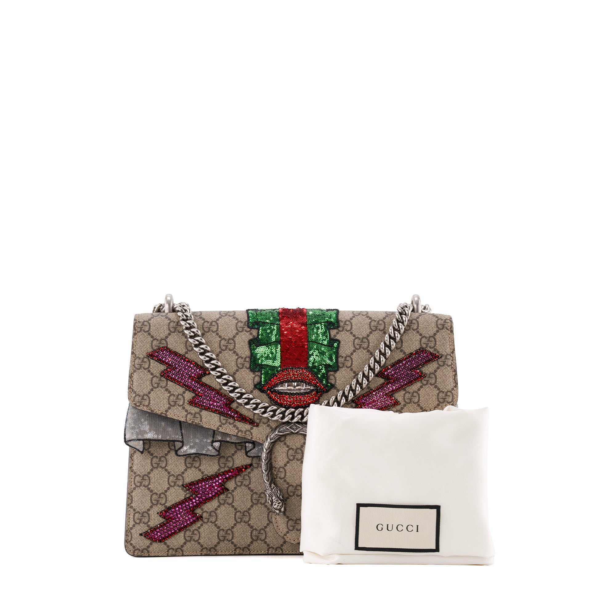 GUCCI - Sac à épaule Dionysus Gucci en toile enduite et strass édition limitée