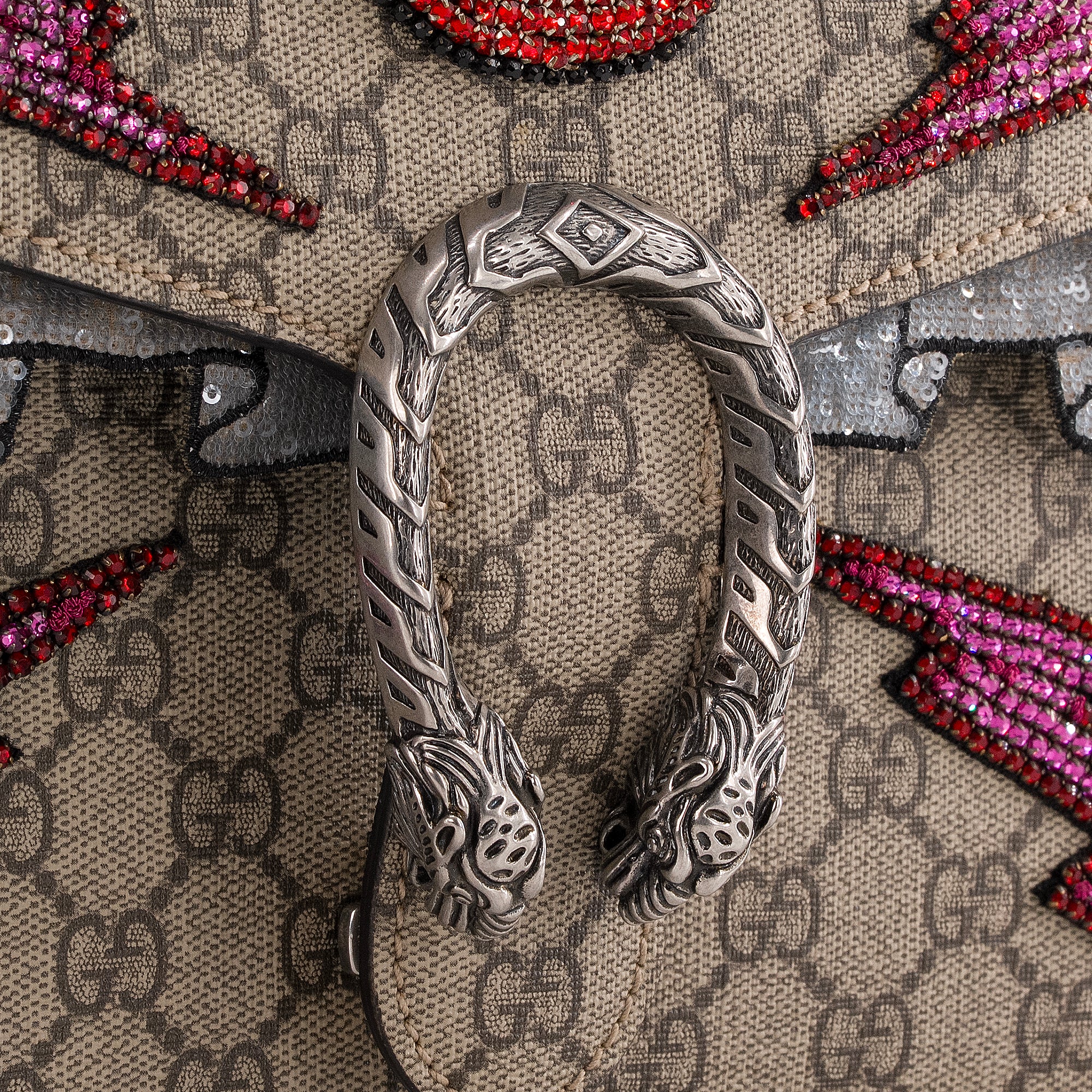 GUCCI - Sac à épaule Dionysus Gucci en toile enduite et strass édition limitée