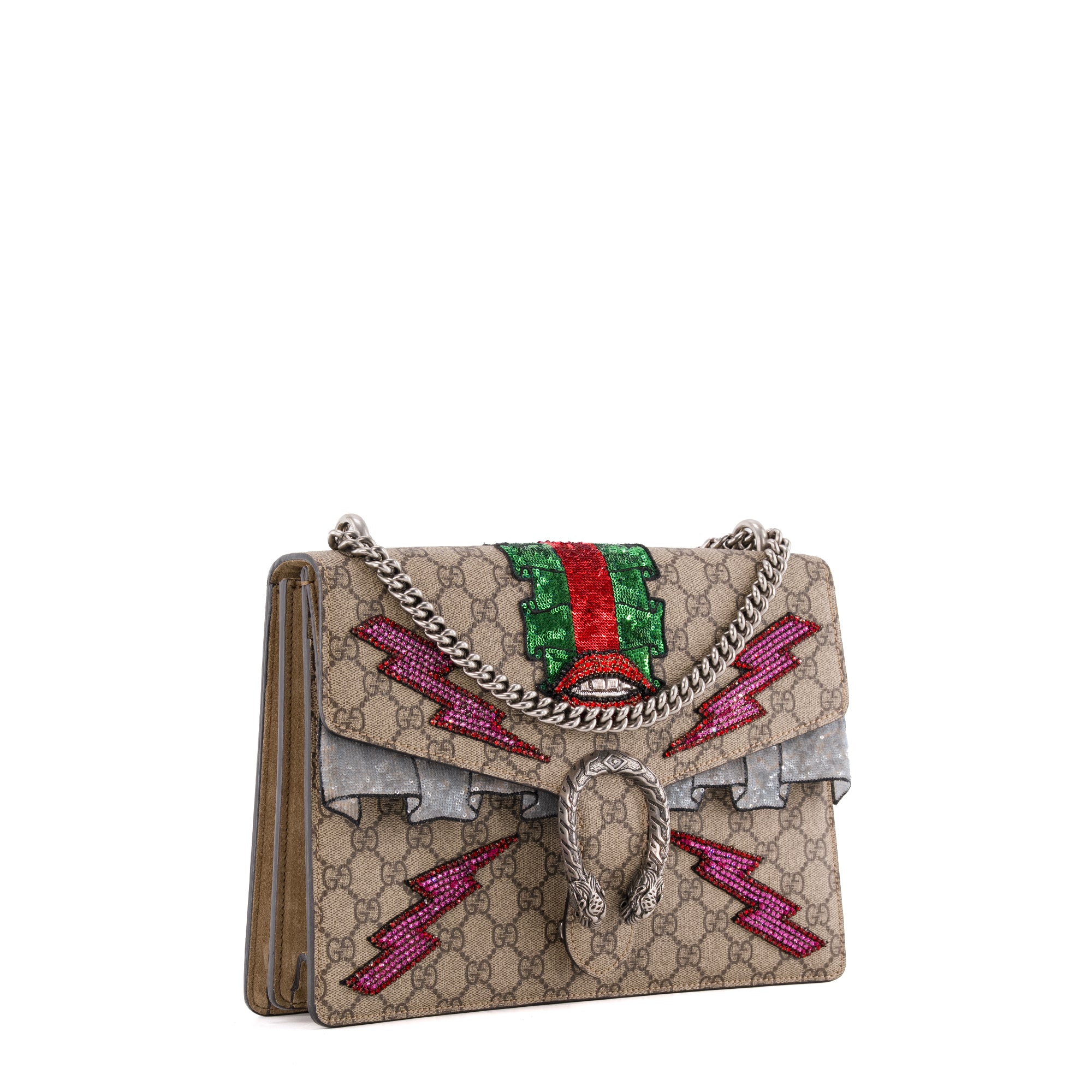 GUCCI - Sac à épaule Dionysus Gucci en toile enduite et strass édition limitée