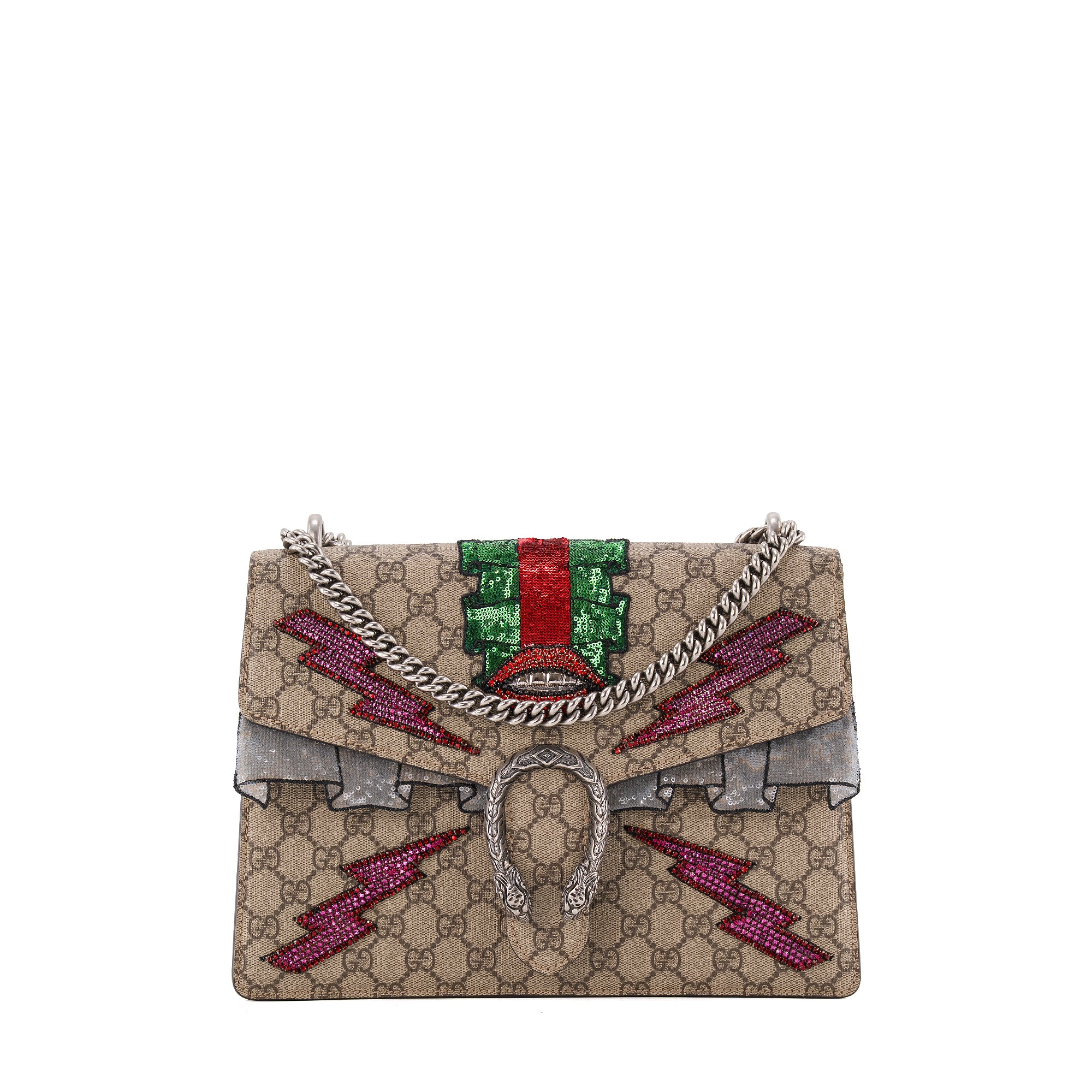 GUCCI - Sac à épaule Dionysus Gucci en toile enduite et strass édition limitée