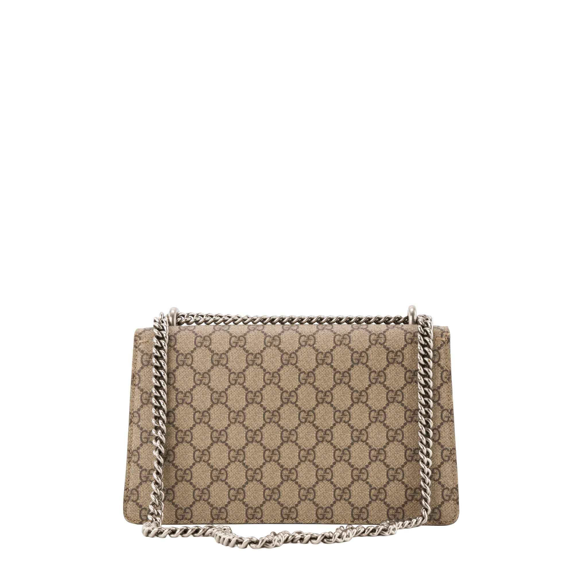 GUCCI - Sac à épaule Dionysus MM Gucci en toile enduite monogrammée et daim marron