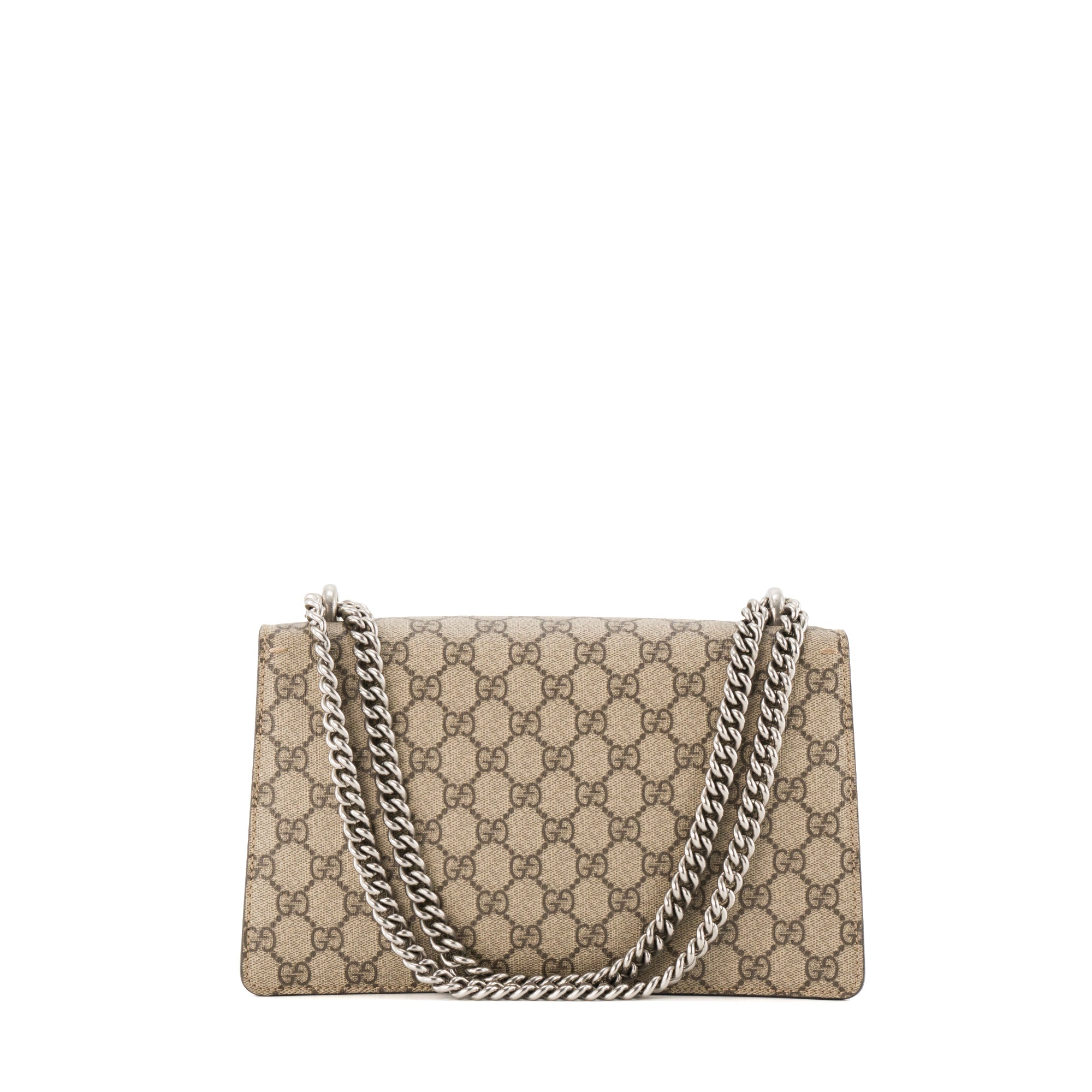 GUCCI - Sac à épaule Dionysus MM Gucci en toile enduite monogrammée et daim rouge