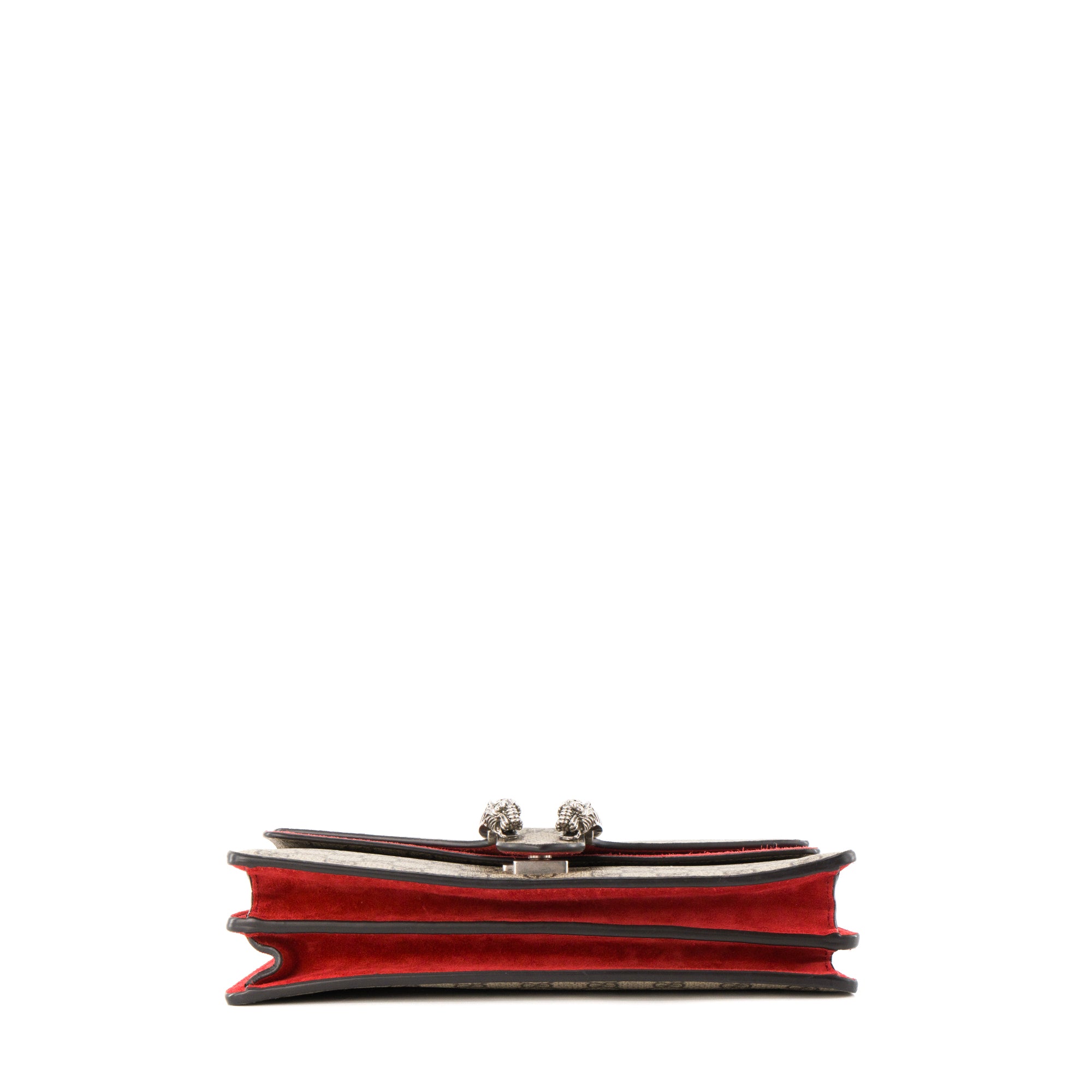 GUCCI - Sac à épaule Dionysus MM Gucci en toile enduite monogrammée et daim rouge