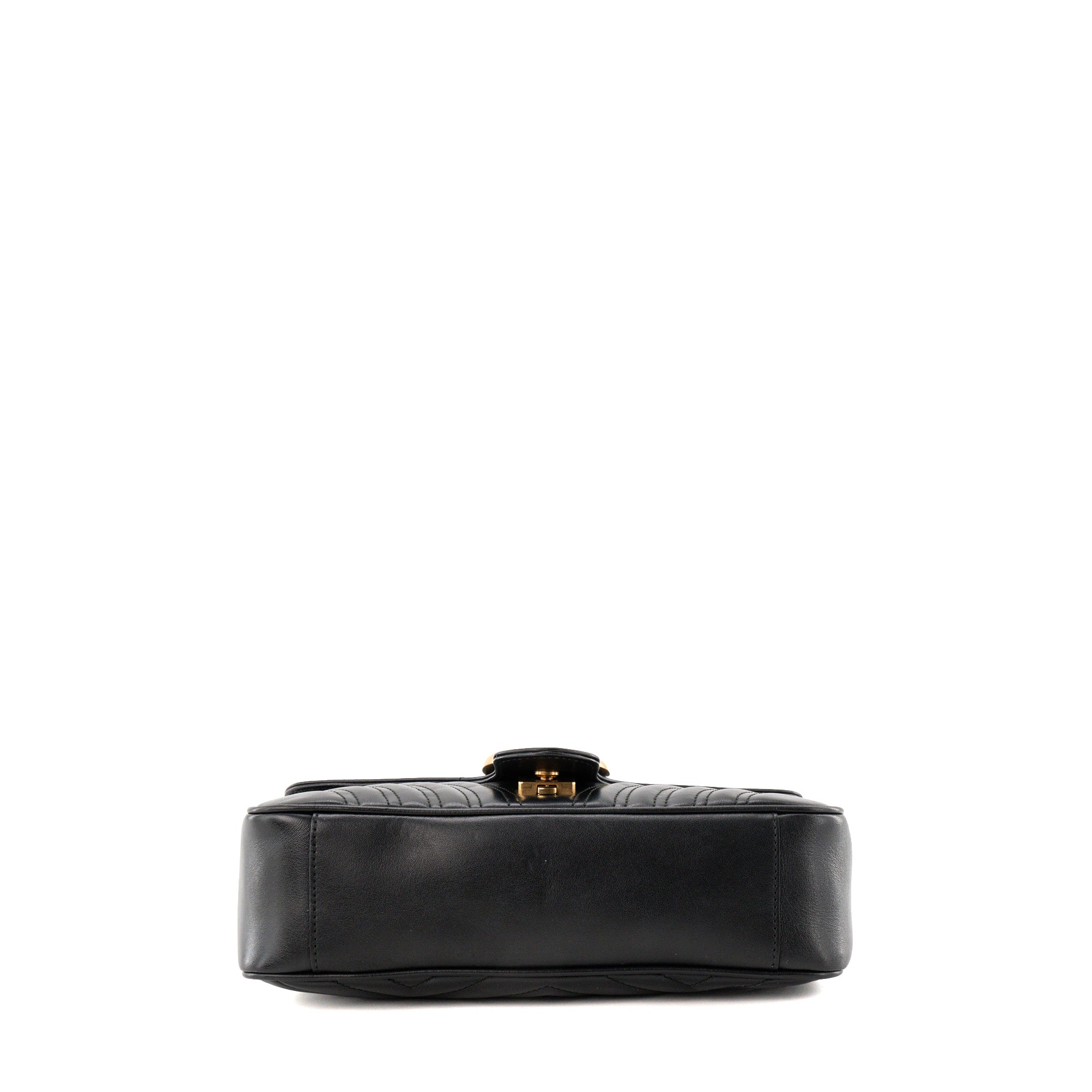 GUCCI - Sac à épaule GG Marmont Medium Gucci en cuir lisse noir