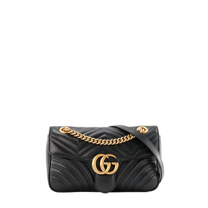 GUCCI - Sac à épaule GG Marmont Medium Gucci en cuir lisse noir