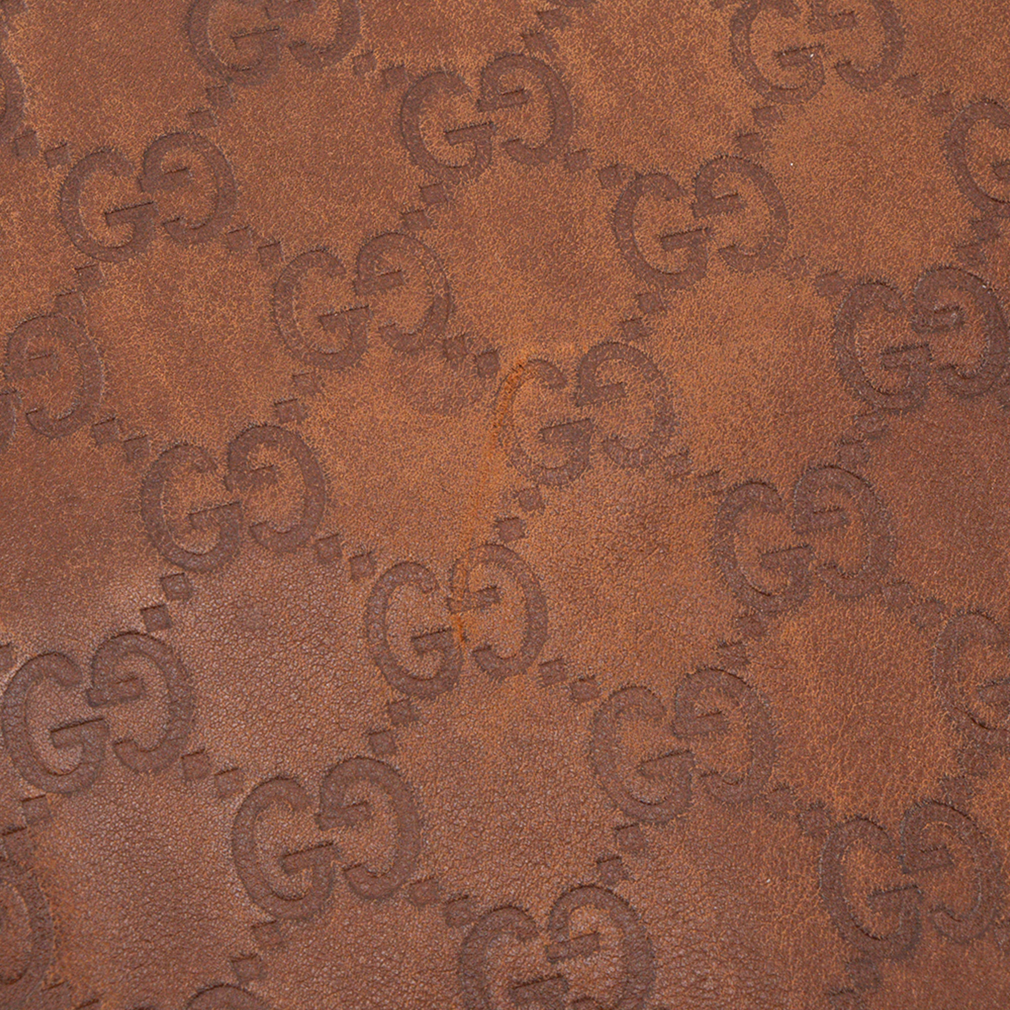 GUCCI - Gucci shoulder bag in vintage brown embossed leather