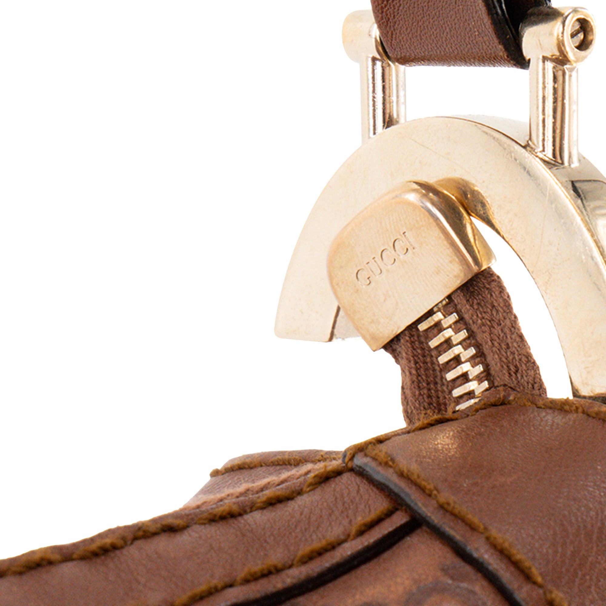 GUCCI - Gucci shoulder bag in vintage brown embossed leather