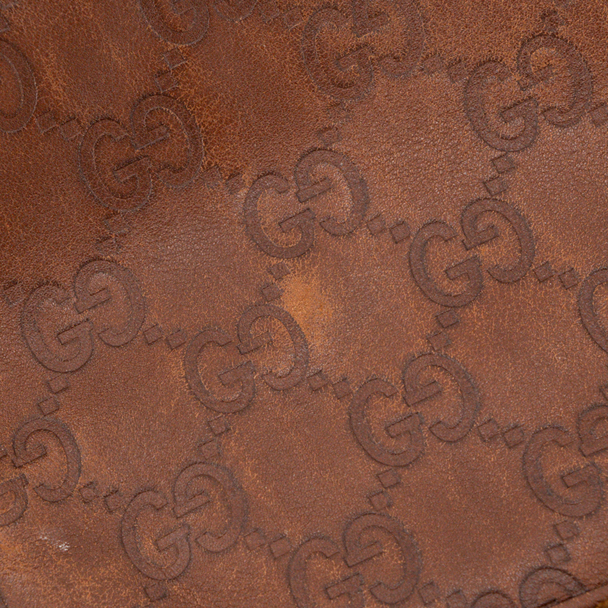 GUCCI - Gucci shoulder bag in vintage brown embossed leather