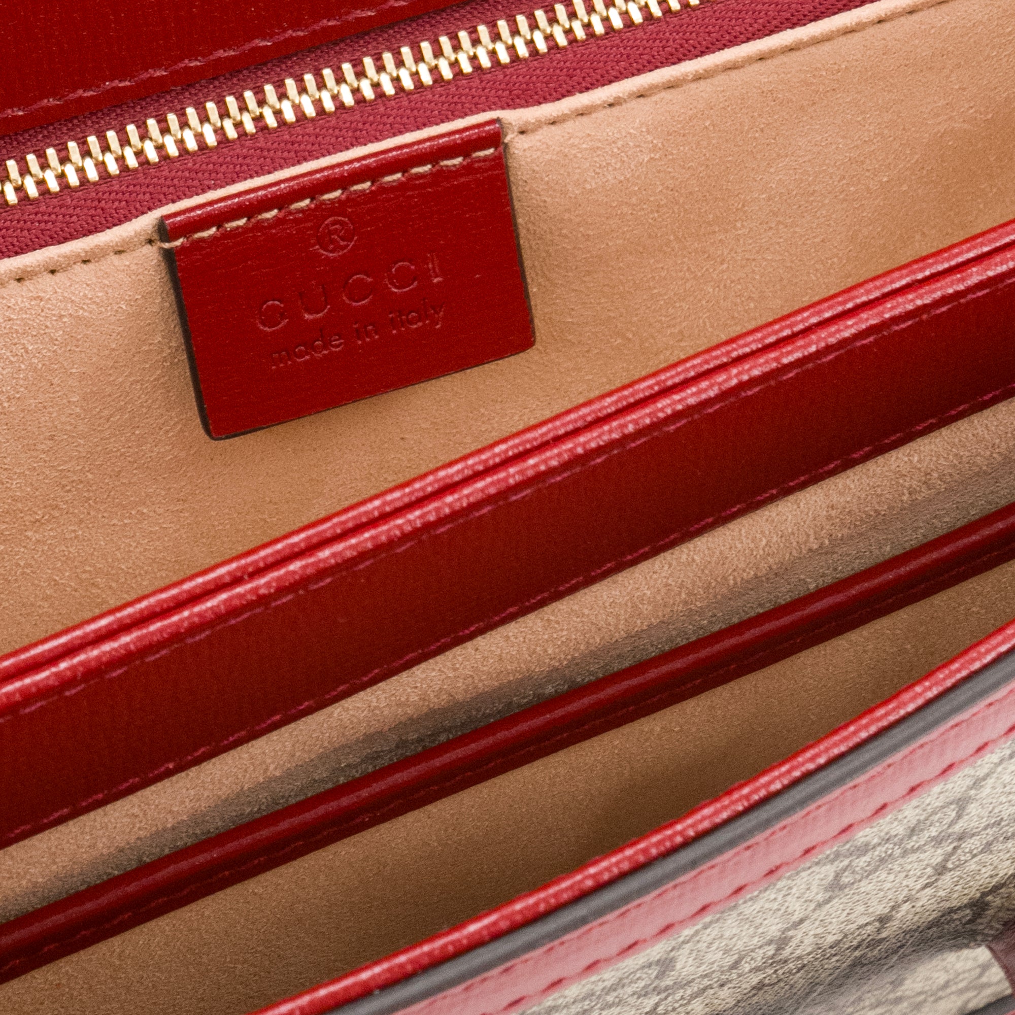 GUCCI - Sac à épaule Horsebit 1955 Gucci en toile enduite et cuir rouge