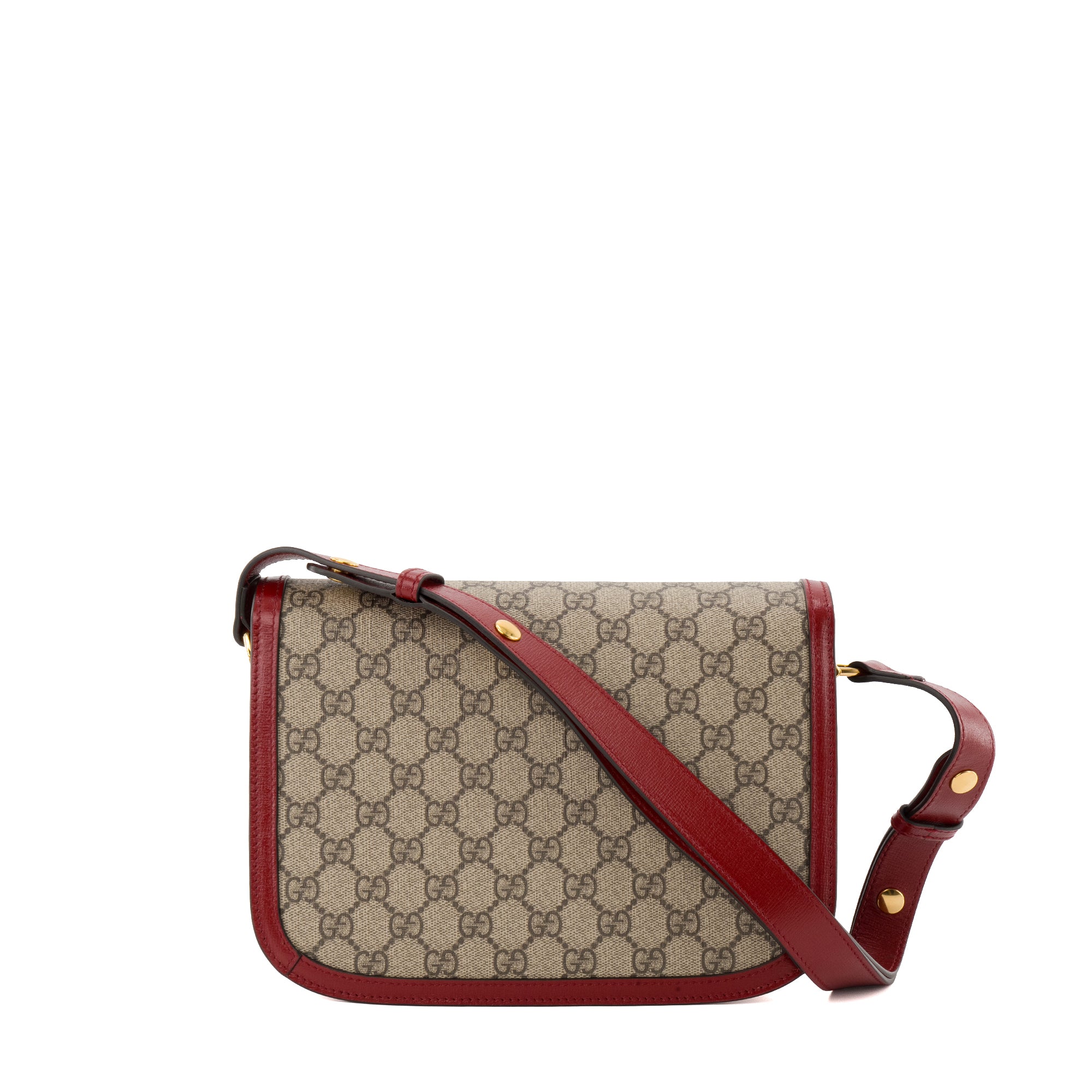 GUCCI - Sac à épaule Horsebit 1955 Gucci en toile enduite et cuir rouge