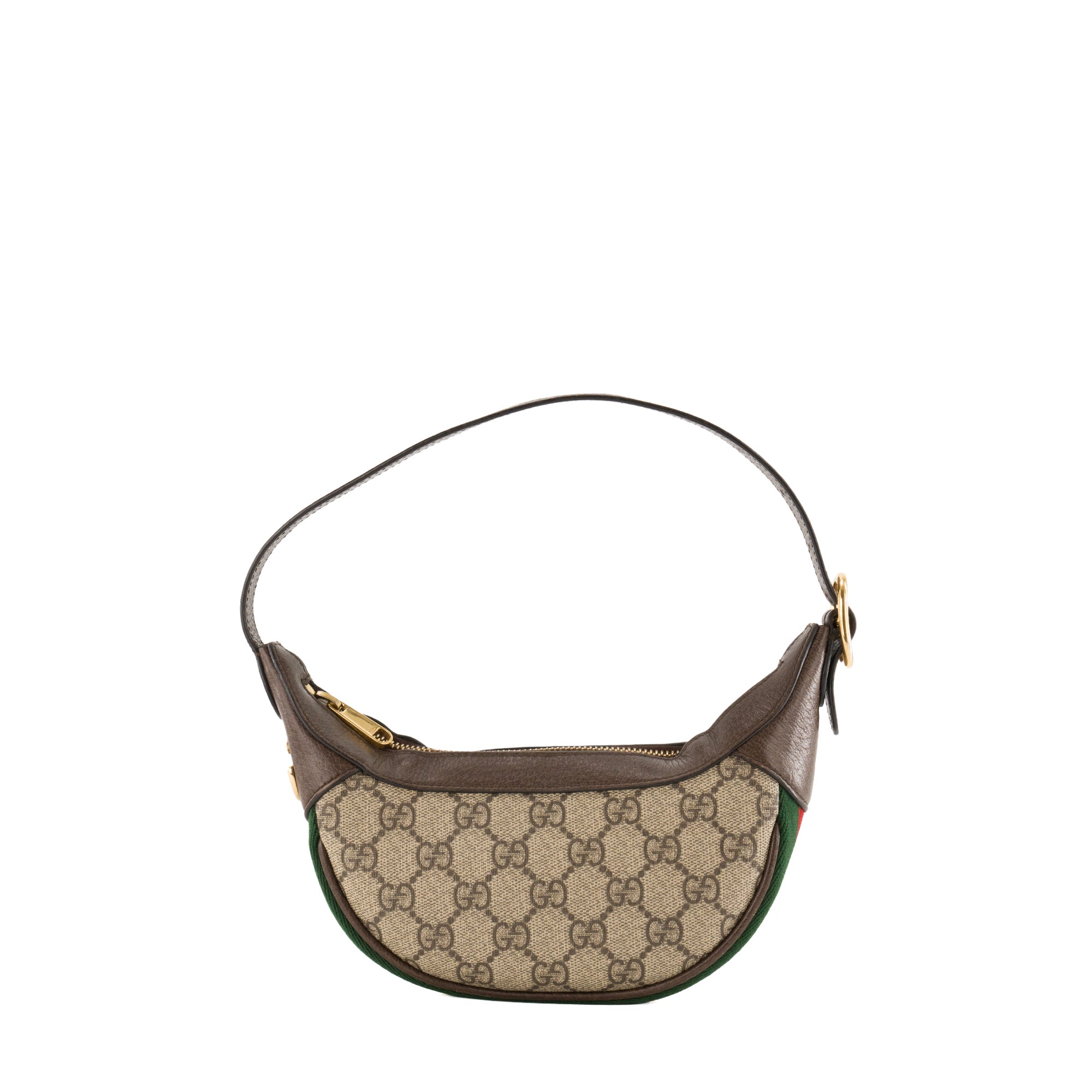 GUCCI - Sac à épaule Ophidia mini Gucci en toile enduite monogrammée marron et toile bicolore