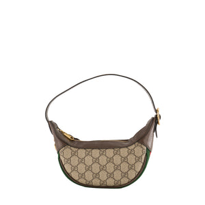 GUCCI - Sac à épaule Ophidia mini Gucci en toile enduite monogrammée marron et toile bicolore