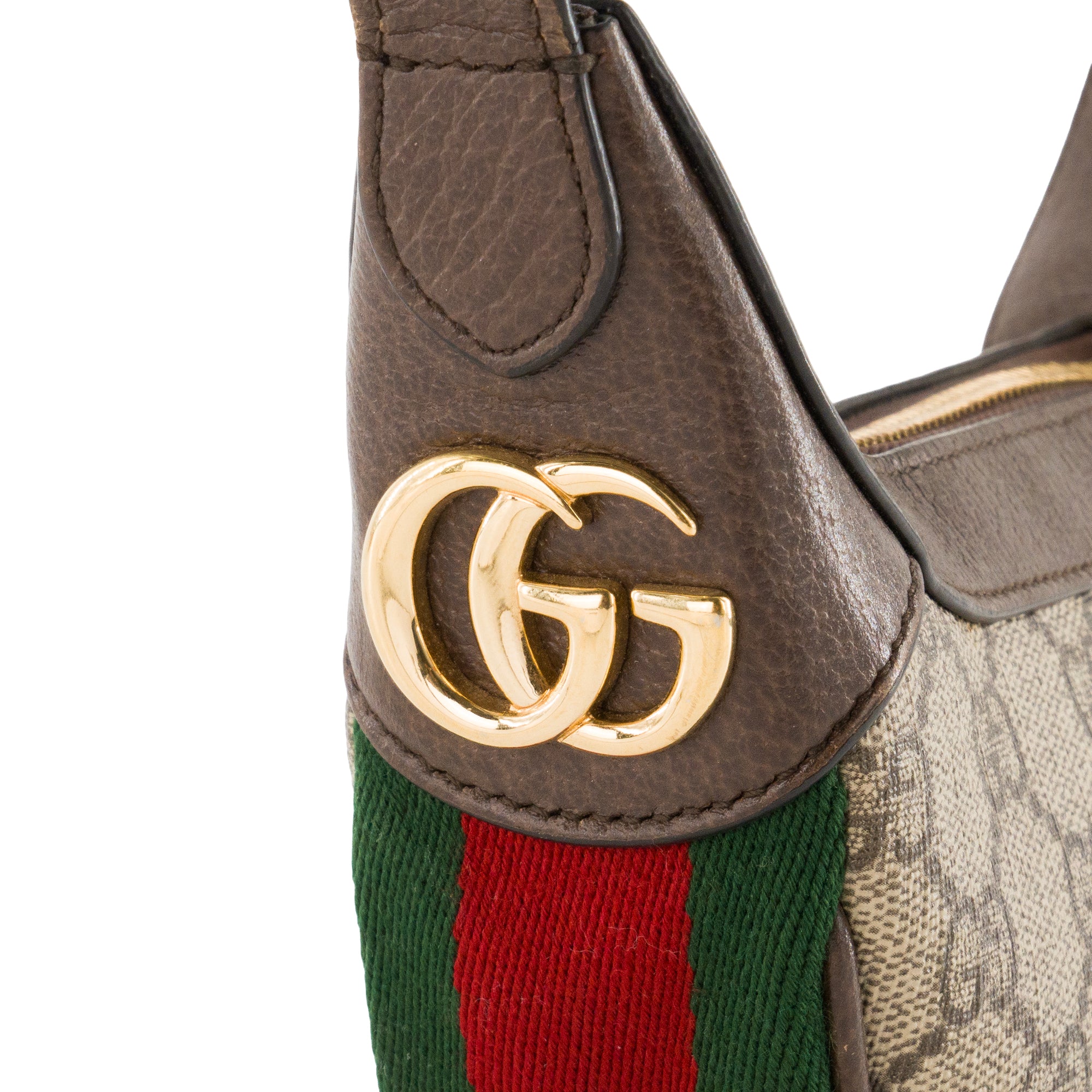 GUCCI - Sac à épaule Ophidia mini Gucci en toile enduite monogrammée marron et toile bicolore